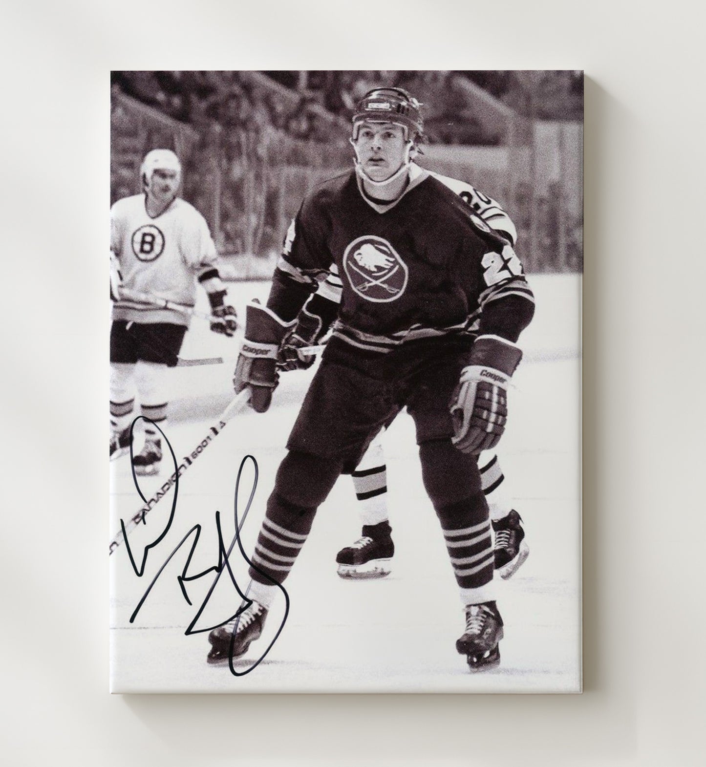 Lindy Ruff - Buffalo Hockey Skating Portrait Hockey Wall Art - hockey wall art print