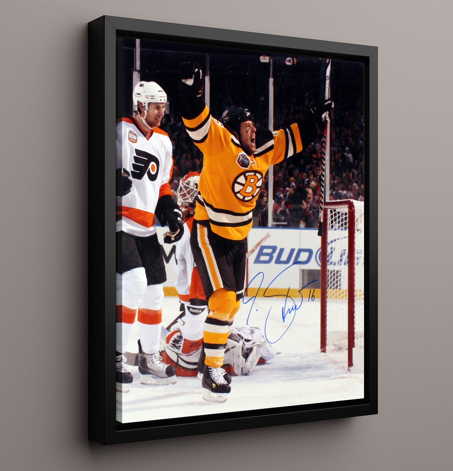 Marco Sturm - Boston Hockey Goal Celebration Hockey Wall Art - hockey wall art print