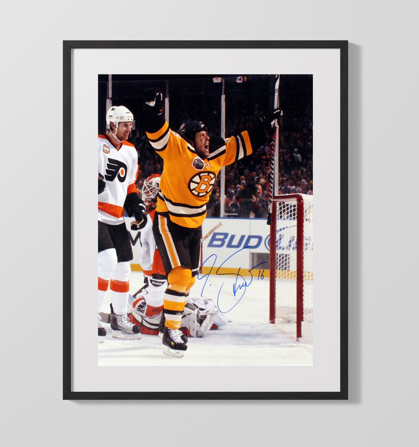 Marco Sturm - Boston Hockey Goal Celebration Hockey Wall Art - hockey wall art print