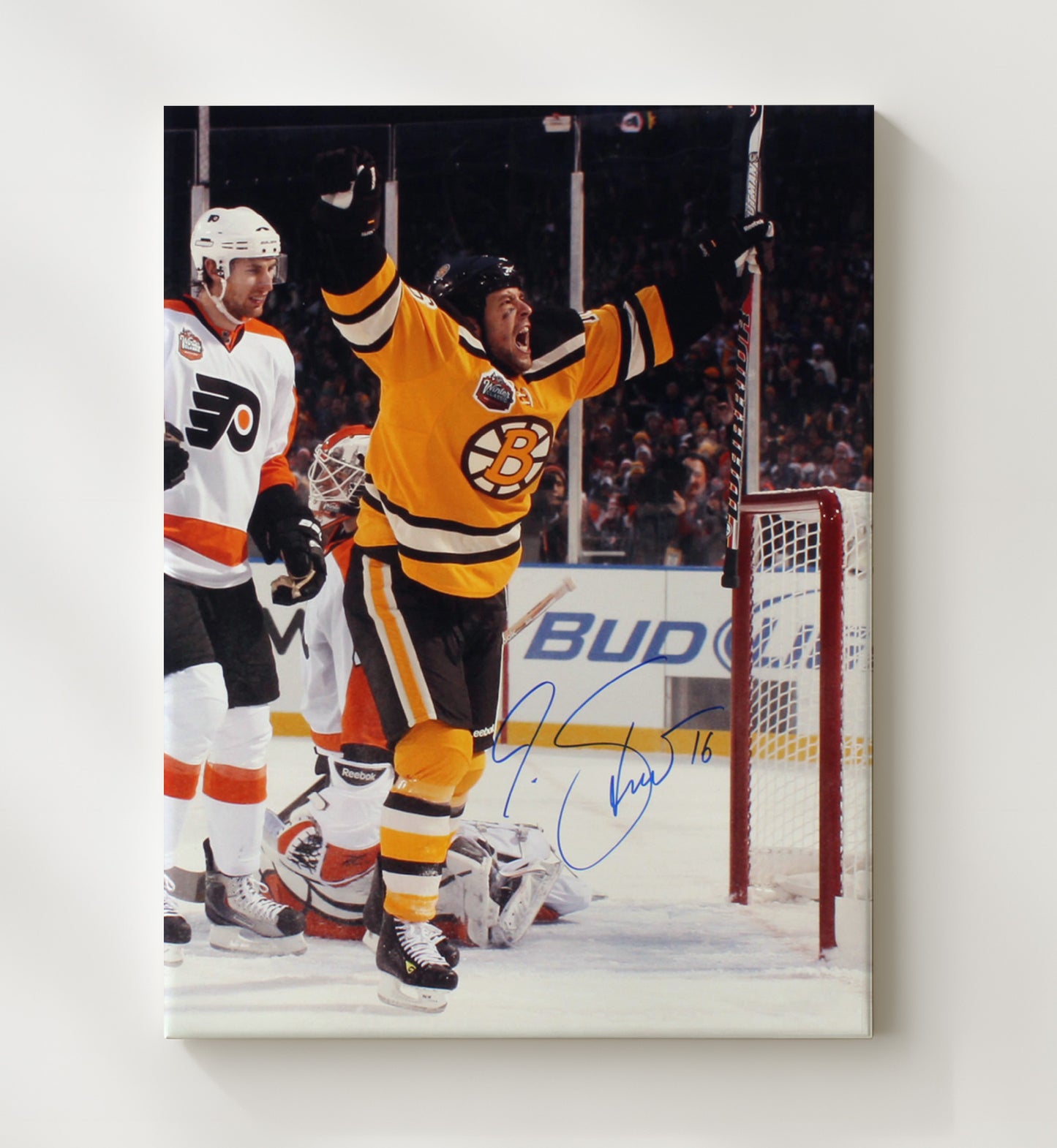 Marco Sturm - Boston Hockey Goal Celebration Hockey Wall Art - hockey wall art print