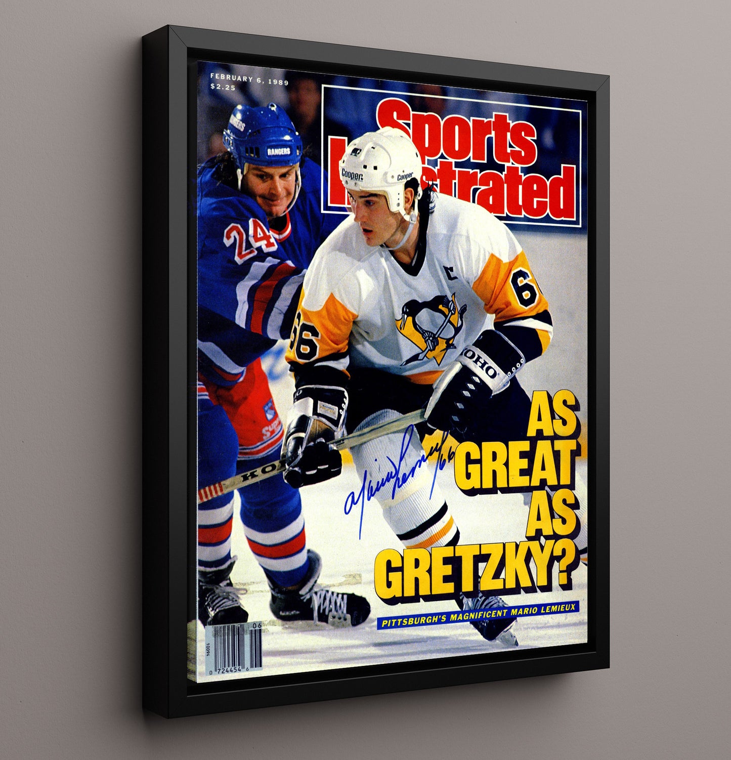 Mario Lemieux - Pittsburgh Hockey 1989 Si Cover Magnificent 66 Hockey Wall Art - hockey wall art print
