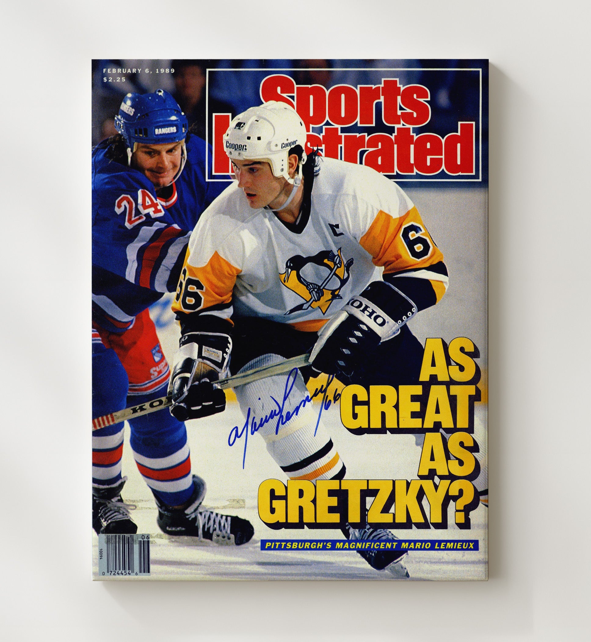Mario Lemieux - Pittsburgh Hockey 1989 Si Cover Magnificent 66 Hockey Wall Art - hockey wall art print