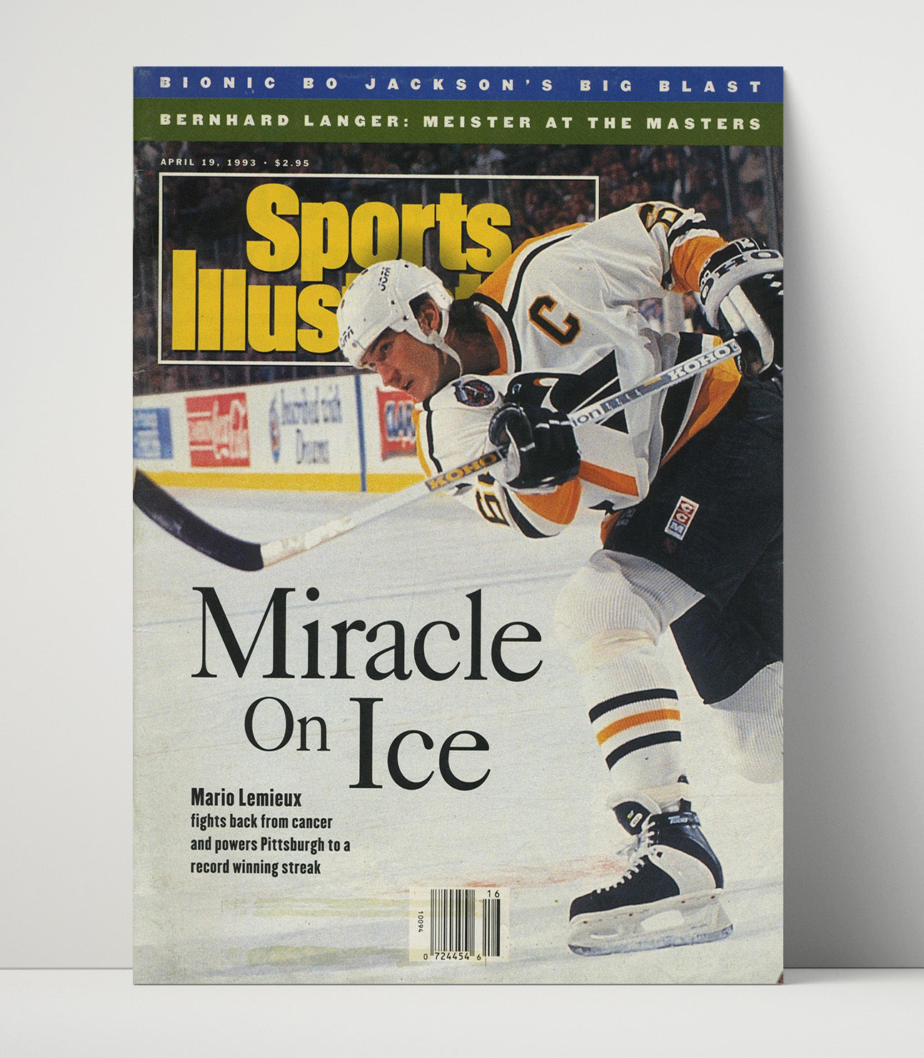 Mario Lemieux - Pittsburgh Hockey Miracle on Ice Return 1993 Si Cover Hockey Wall Art - hockey wall art print