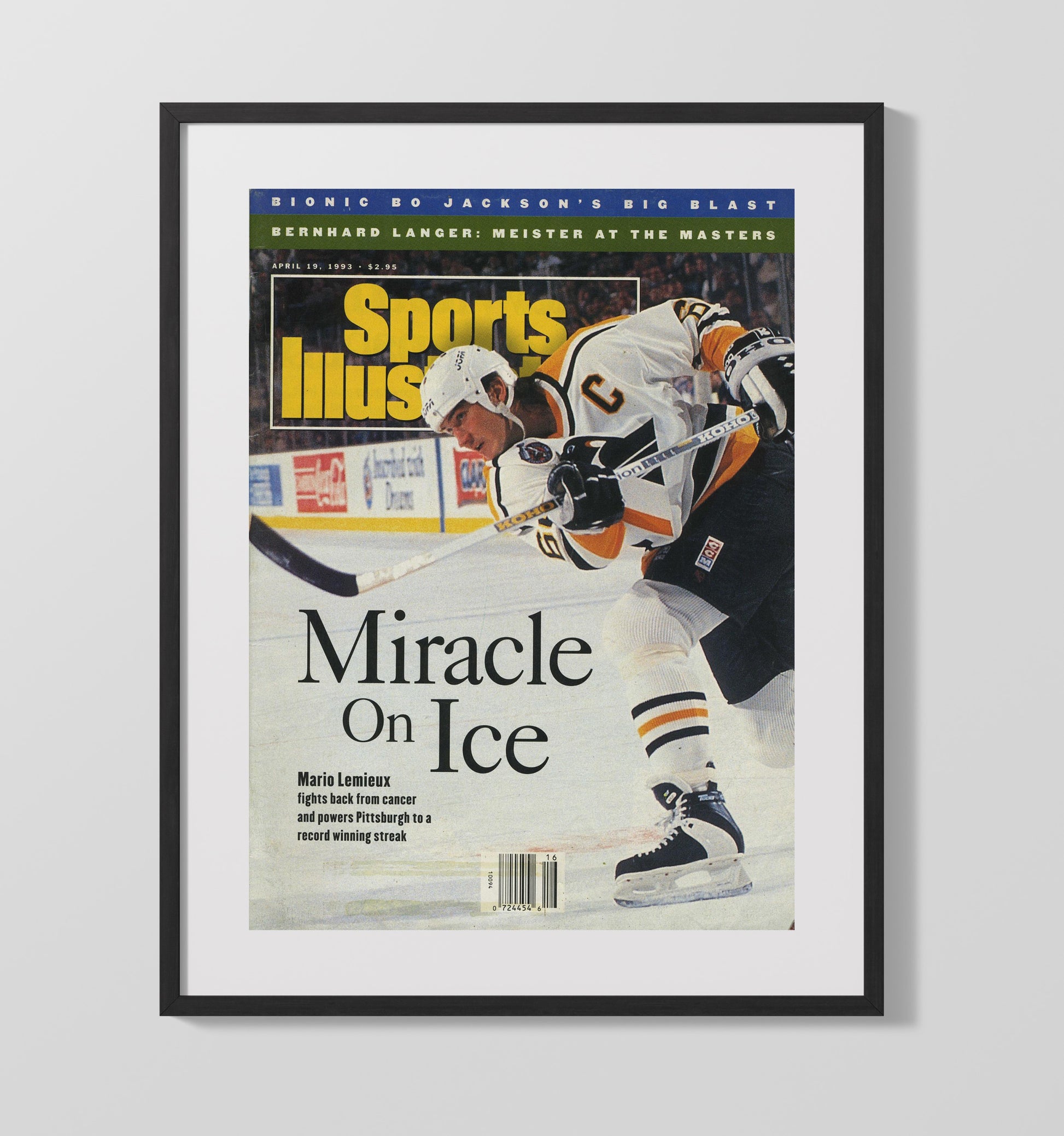 Mario Lemieux - Pittsburgh Hockey Miracle on Ice Return 1993 Si Cover Hockey Wall Art - hockey wall art print