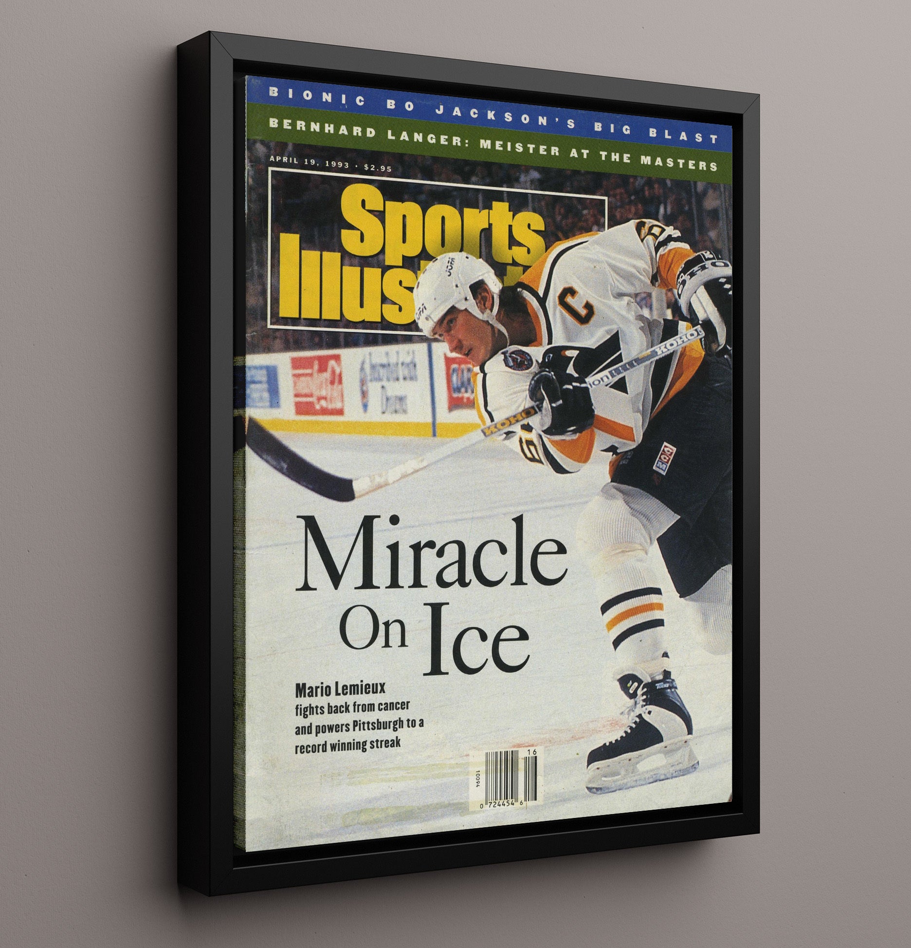 Mario Lemieux - Pittsburgh Hockey Miracle on Ice Return 1993 Si Cover Hockey Wall Art - hockey wall art print