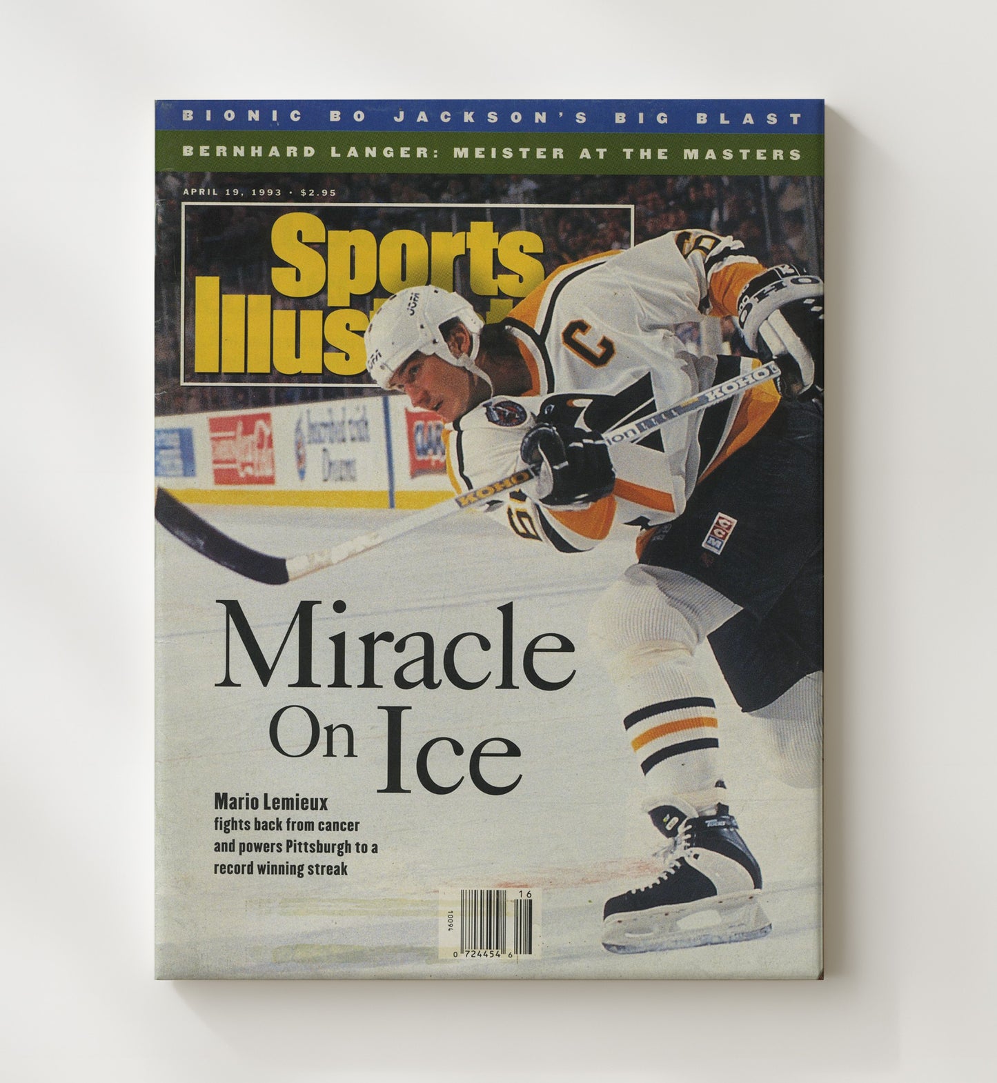 Mario Lemieux - Pittsburgh Hockey Miracle on Ice Return 1993 Si Cover Hockey Wall Art - hockey wall art print
