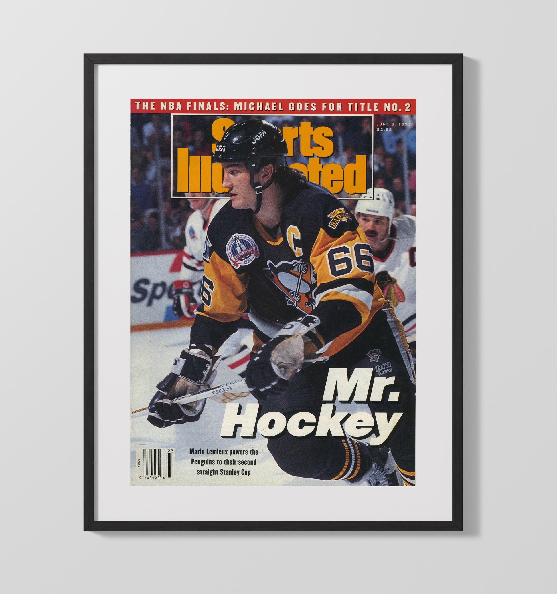 Mario Lemieux - Pittsburgh Hockey Stanley Cup Finals Skating 1992 Si Cover Hockey Wall Art - hockey wall art print