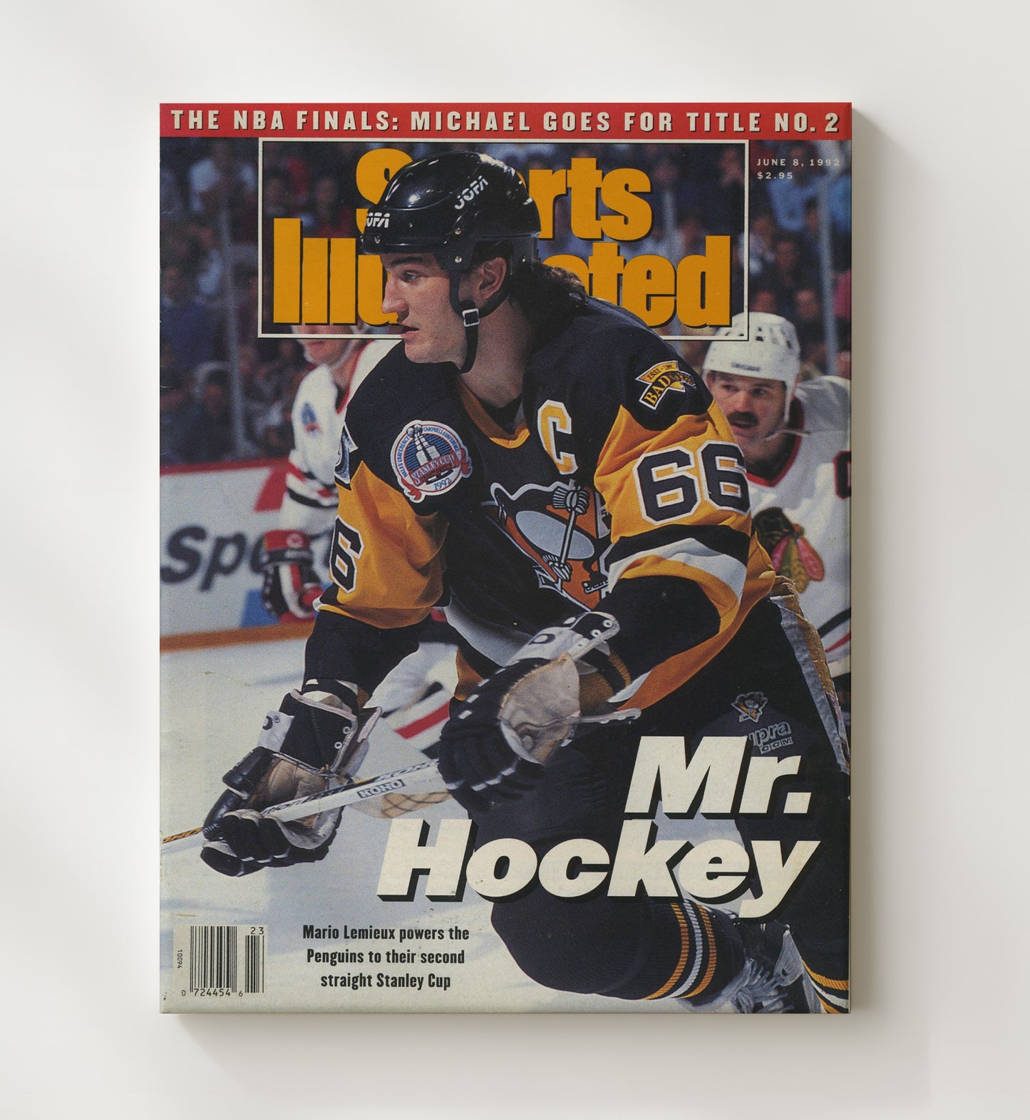 Mario Lemieux - Pittsburgh Hockey Stanley Cup Finals Skating 1992 Si Cover Hockey Wall Art - hockey wall art print