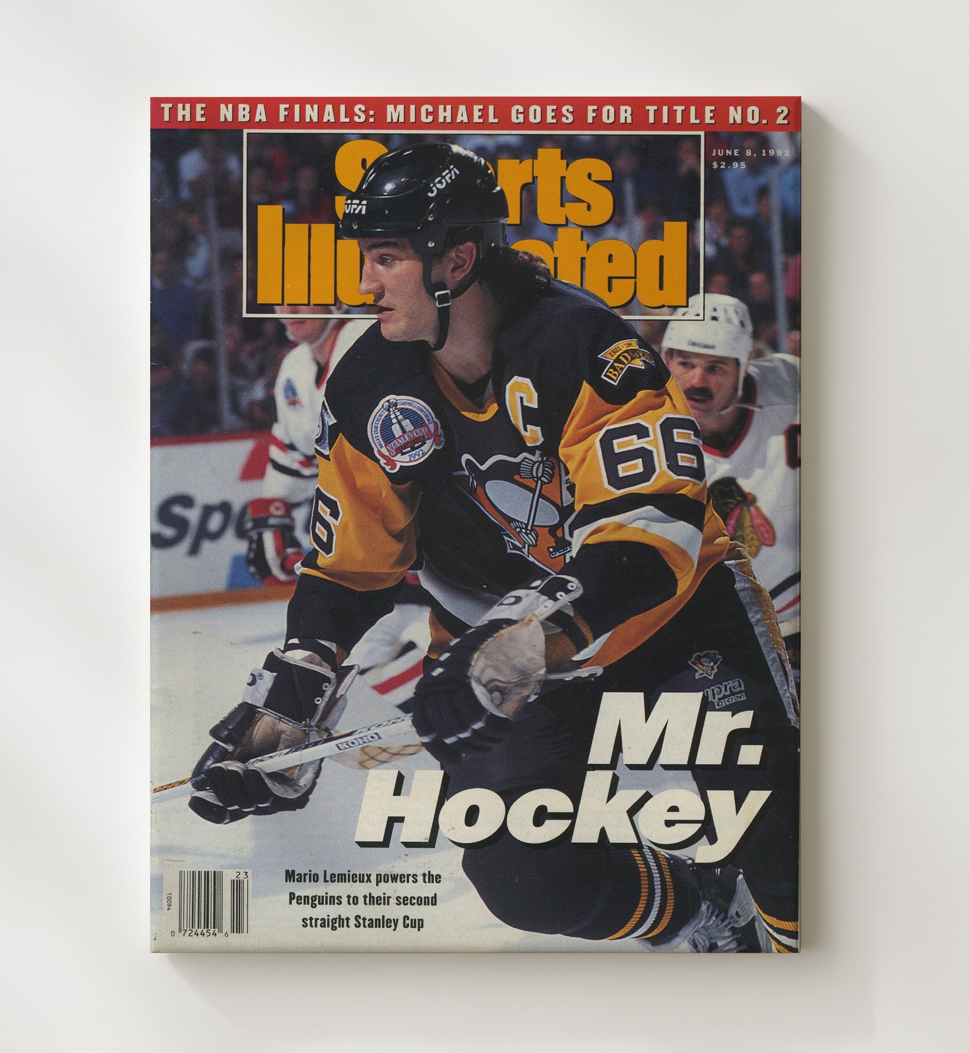 Mario Lemieux - Pittsburgh Hockey Stanley Cup Finals Skating 1992 Si Cover Hockey Wall Art - hockey wall art print