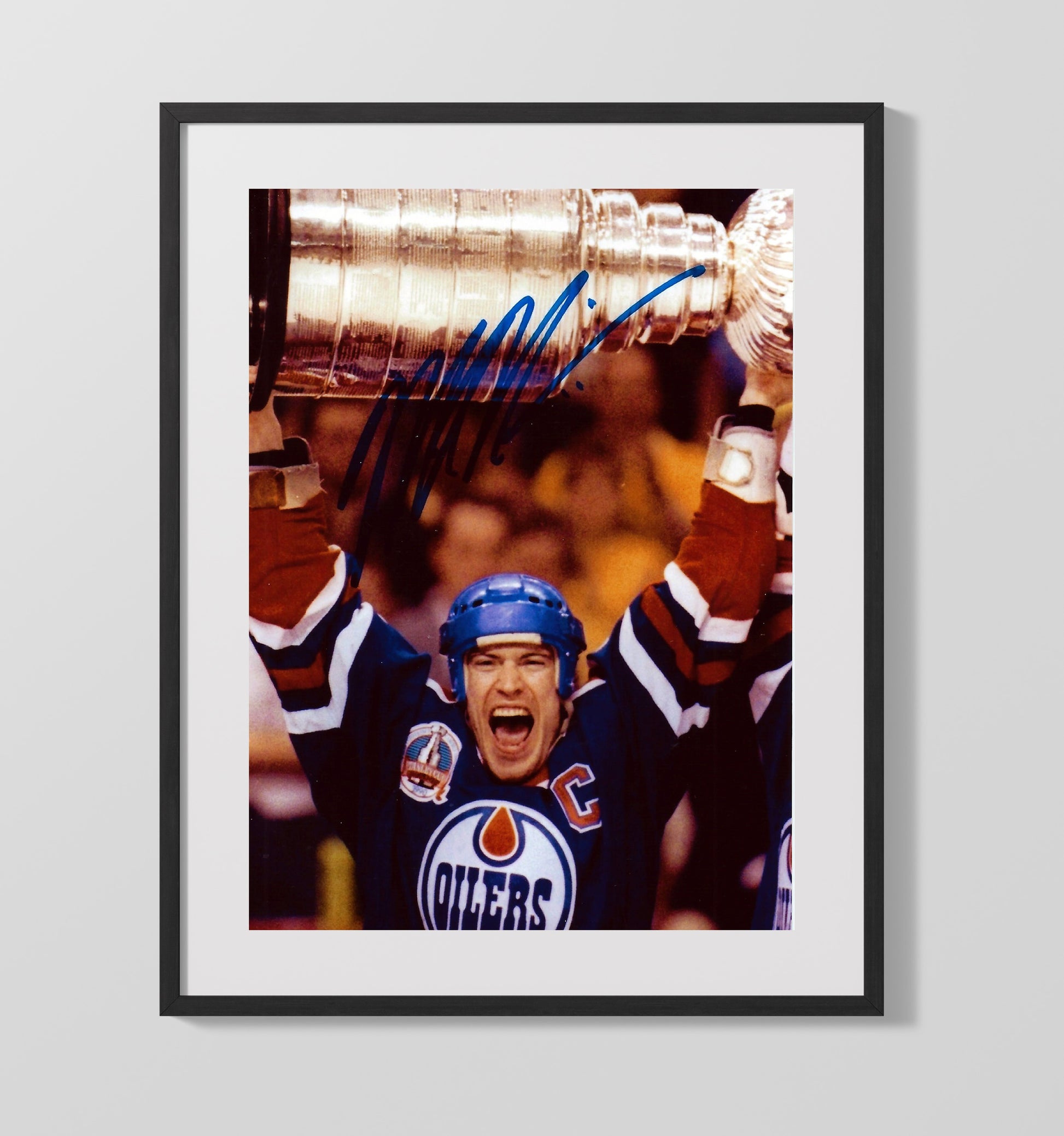 Mark Messier - Edmonton Hockey Stanley Cup Champion Celebration Hockey Wall Art - hockey wall art print