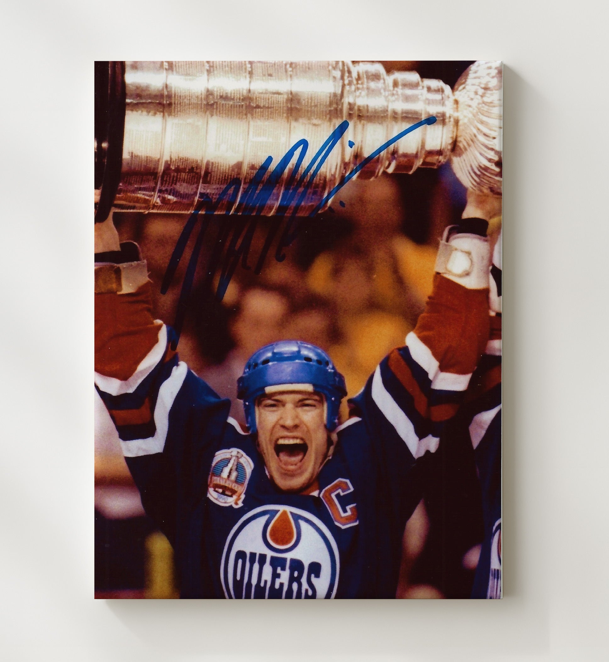 Mark Messier - Edmonton Hockey Stanley Cup Champion Celebration Hockey Wall Art - hockey wall art print