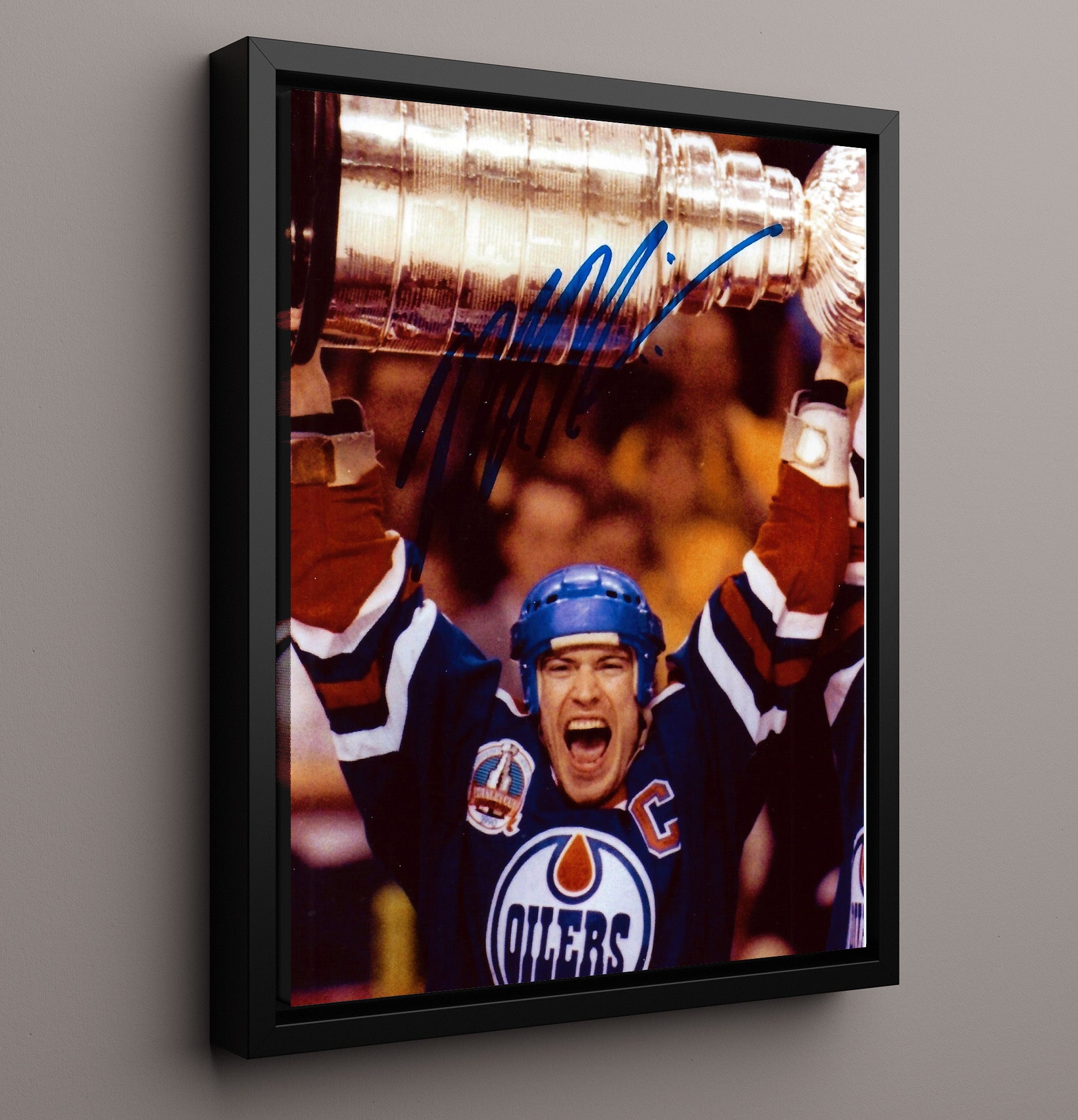 Mark Messier - Edmonton Hockey Stanley Cup Champion Celebration Hockey Wall Art - hockey wall art print