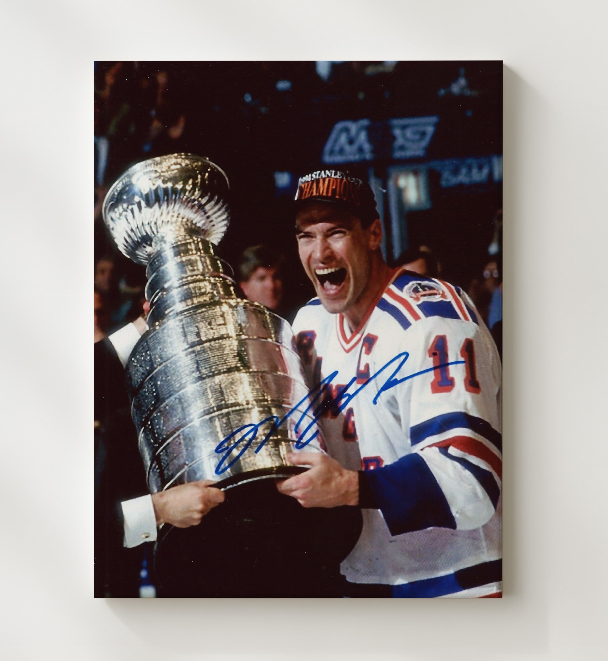 Mark Messier - New York Hockey 1994 Stanley Cup Guarantee Celebration Hockey Wall Art - hockey wall art print