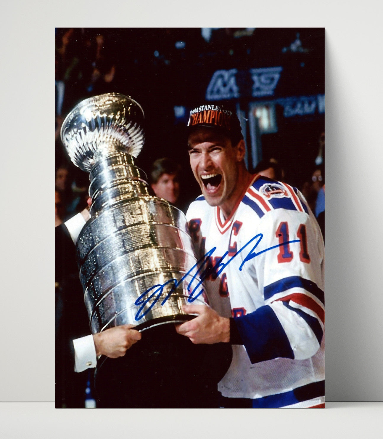 Mark Messier - New York Hockey 1994 Stanley Cup Guarantee Celebration Hockey Wall Art - hockey wall art print