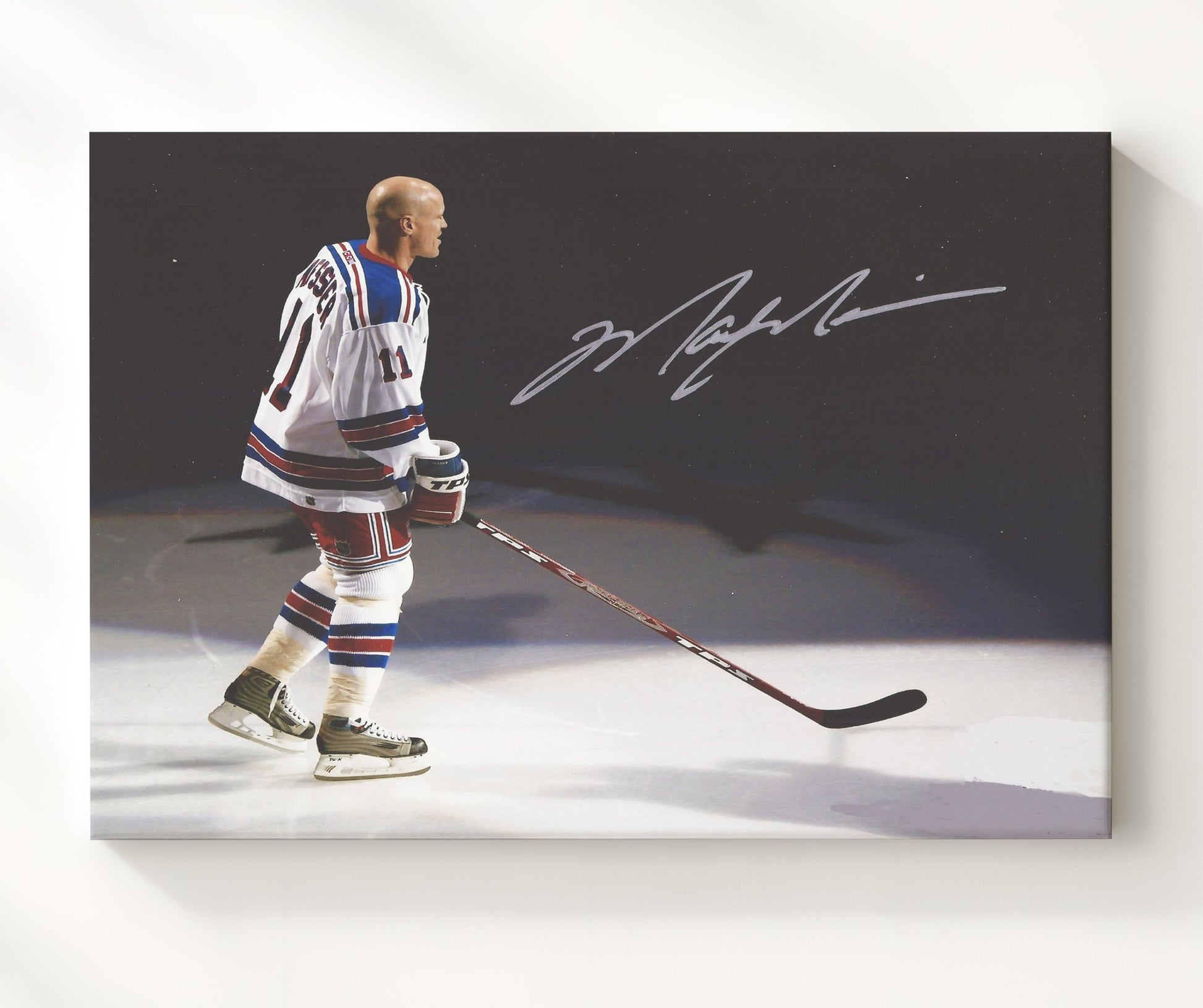 Mark Messier - New York Hockey Captain Portrait Hockey Wall Art - hockey wall art print