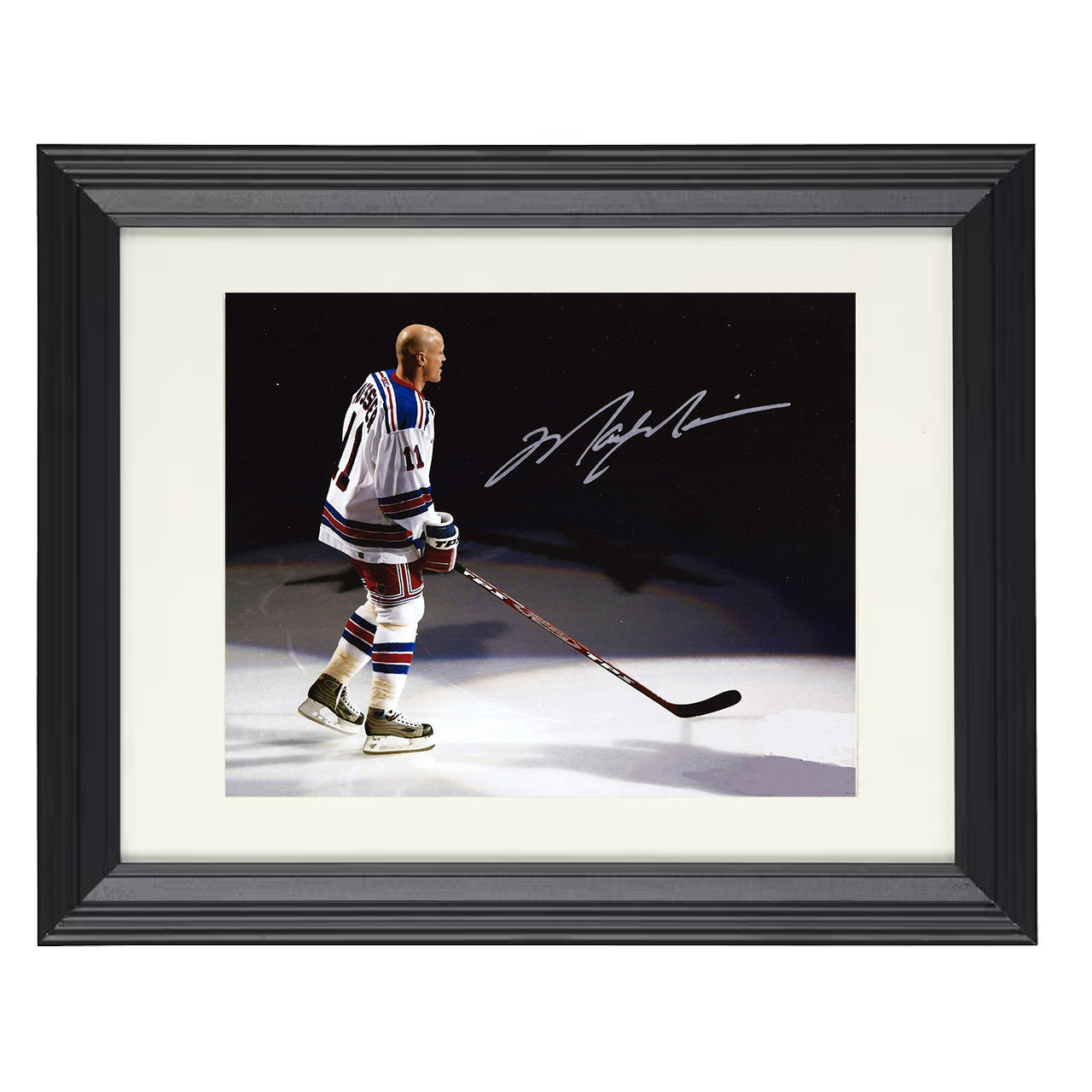 Mark Messier – New York Captain Image 8x10 matted black framed hockey wall art