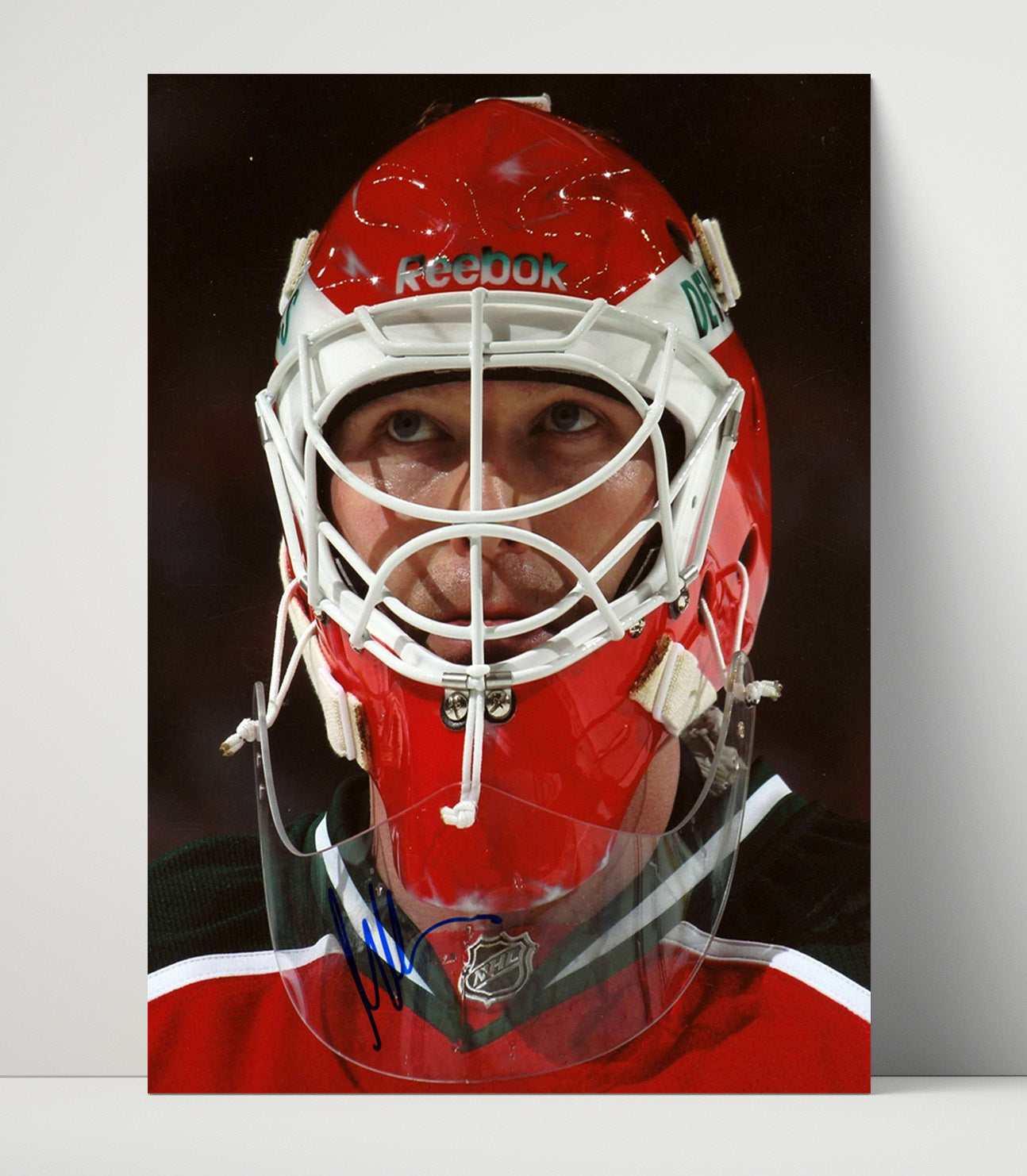 Martin Brodeur - New Jersey Hockey Goalie Helmet Close-Up Hockey Wall Art - hockey wall art print