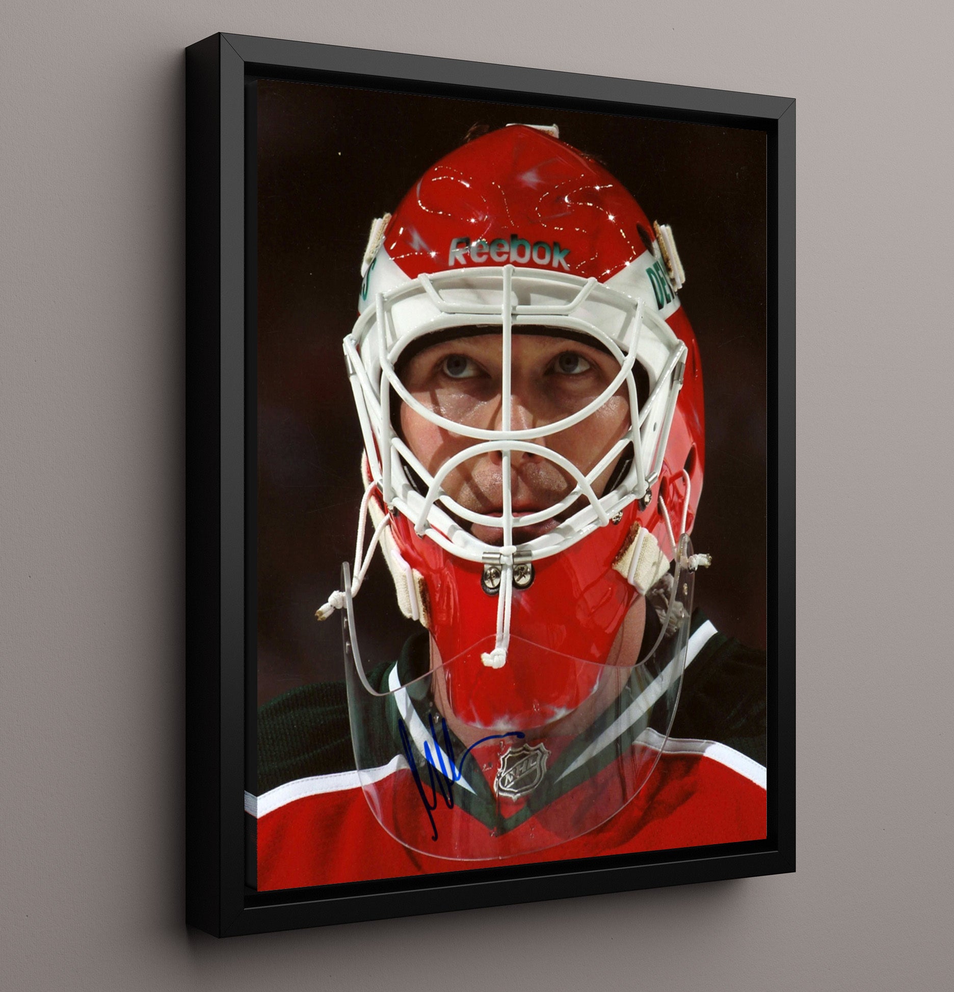 Martin Brodeur - New Jersey Hockey Goalie Helmet Close-Up Hockey Wall Art - hockey wall art print