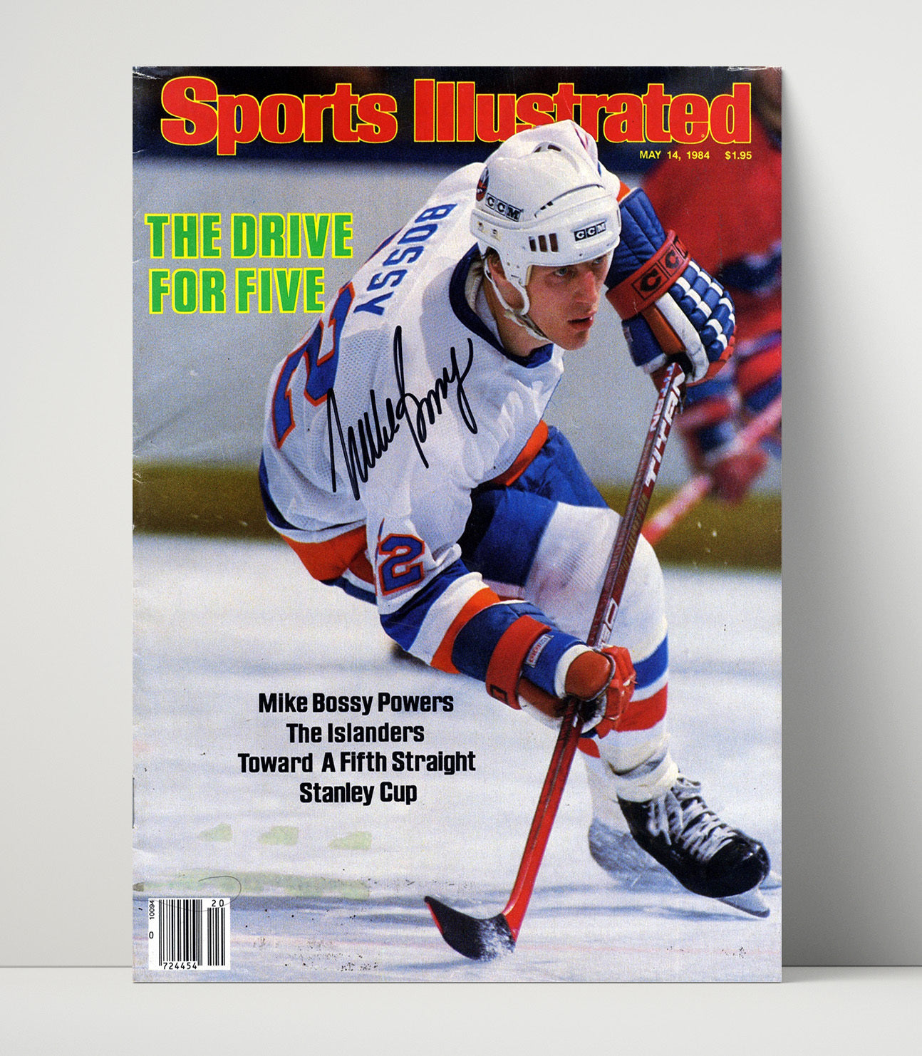 Mike Bossy - New York Hockey 1984 Si Cover Drive for Five Hockey Wall Art - hockey wall art print