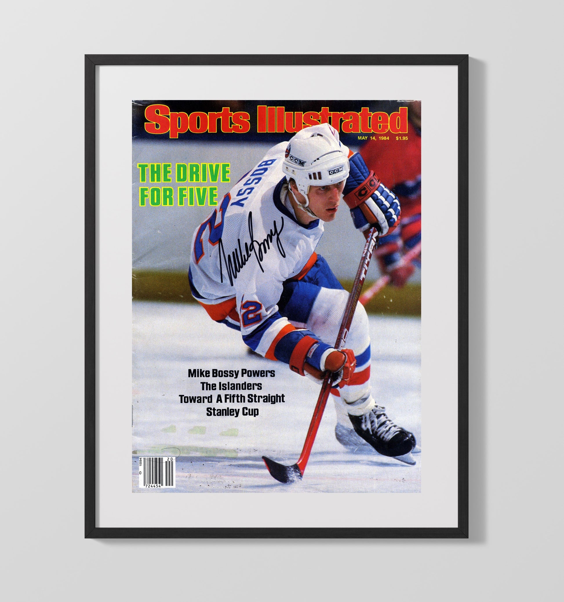 Mike Bossy - New York Hockey 1984 Si Cover Drive for Five Hockey Wall Art - hockey wall art print