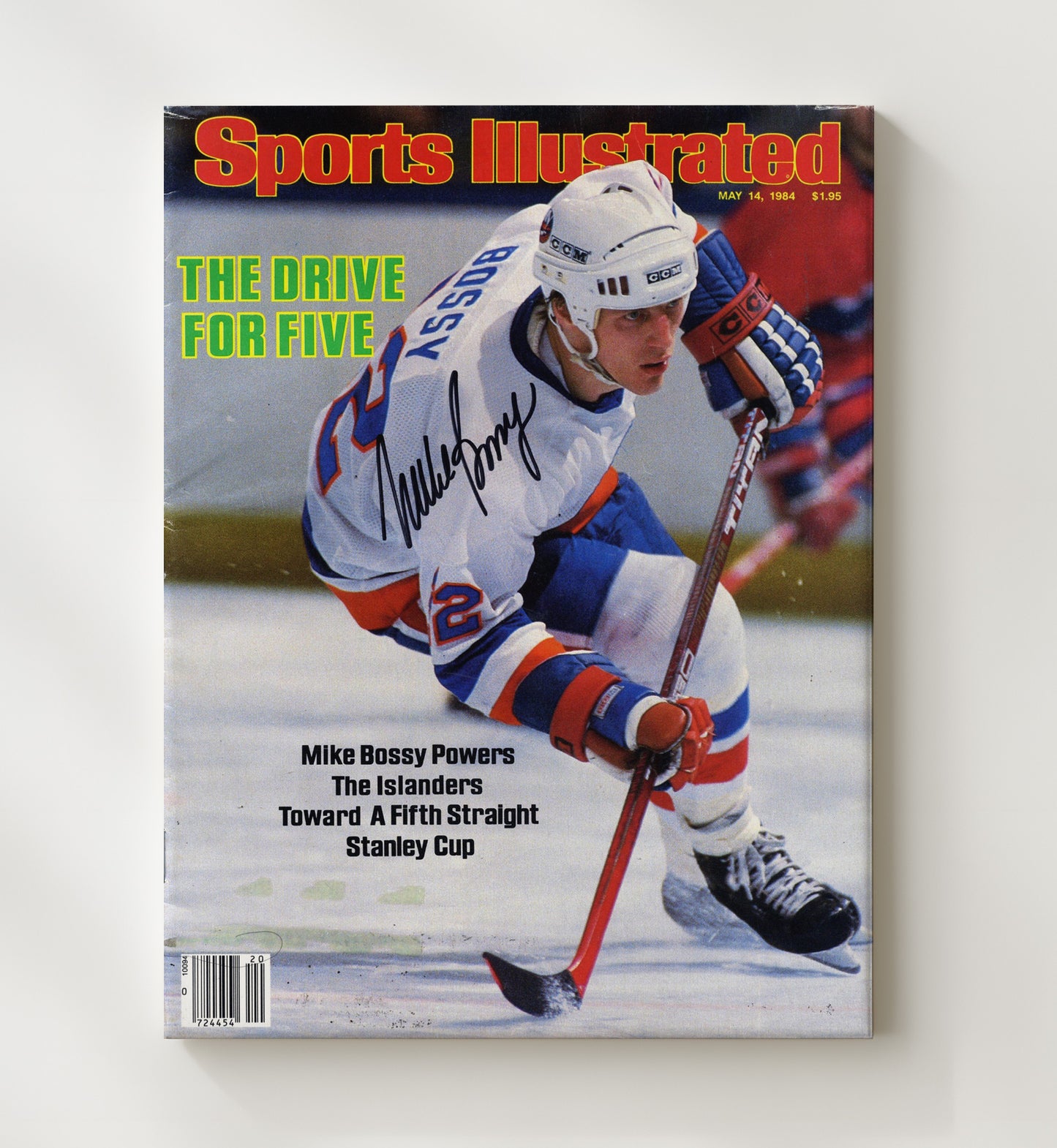 Mike Bossy - New York Hockey 1984 Si Cover Drive for Five Hockey Wall Art - hockey wall art print