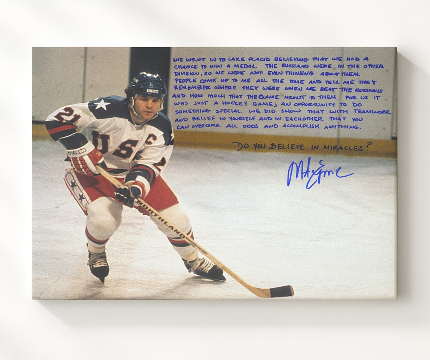Mike Eruzione - USA Hockey Miracle on Ice Portrait 1980 Hockey Wall Art - hockey wall art print
