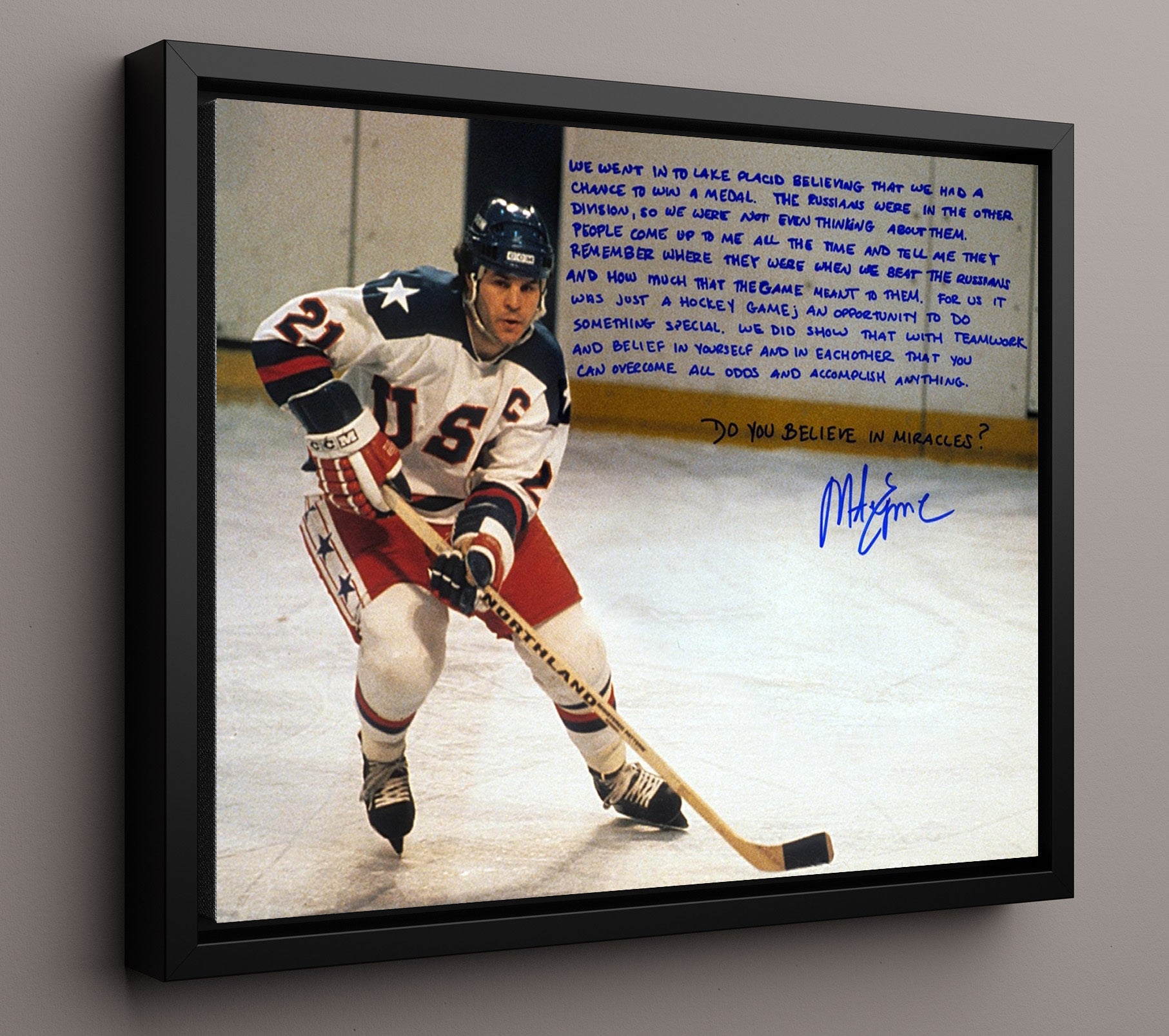 Mike Eruzione - USA Hockey Miracle on Ice Portrait 1980 Hockey Wall Art - hockey wall art print