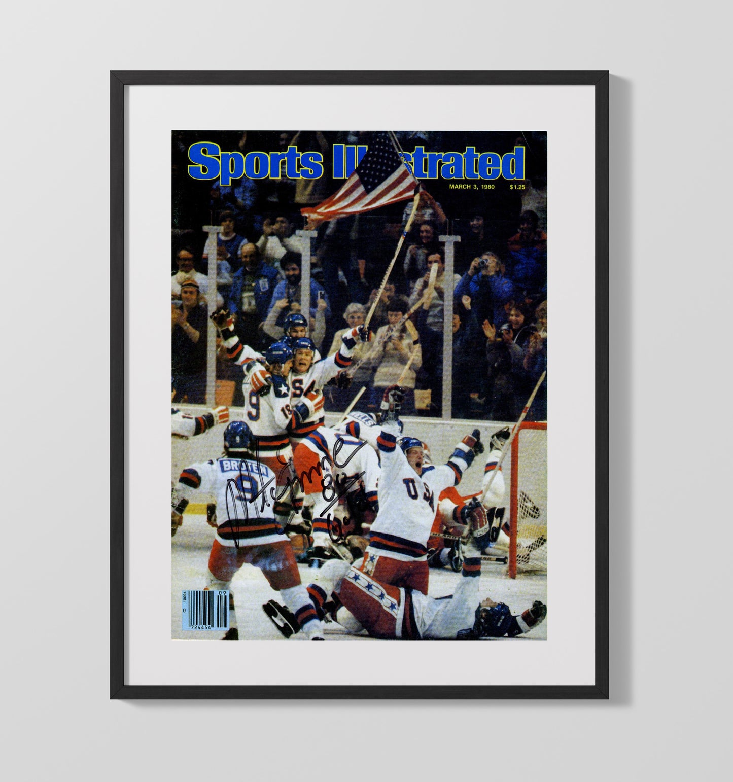 Mike Eruzione - USA Hockey Olympic Celebration 1980 Si Cover Hockey Wall Art - hockey wall art print