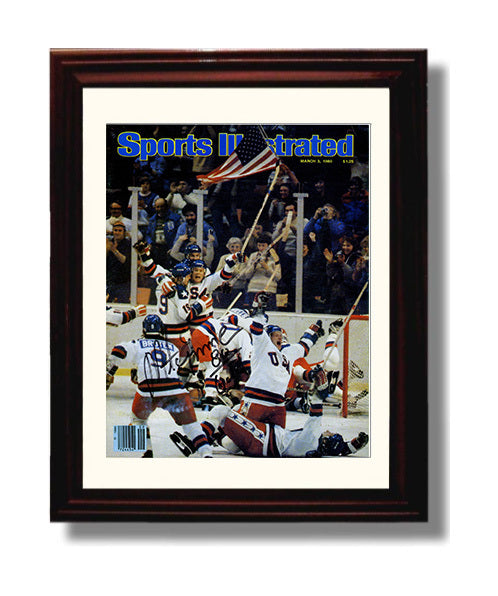 Mike Eruzione - USA Hockey Olympic Celebration 1980 Si Cover Hockey Wall Art - hockey wall art print
