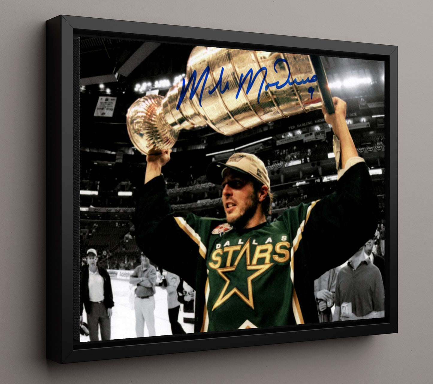 Mike Modano - Dallas Hockey Stanley Cup Celebration Hockey Wall Art - hockey wall art print