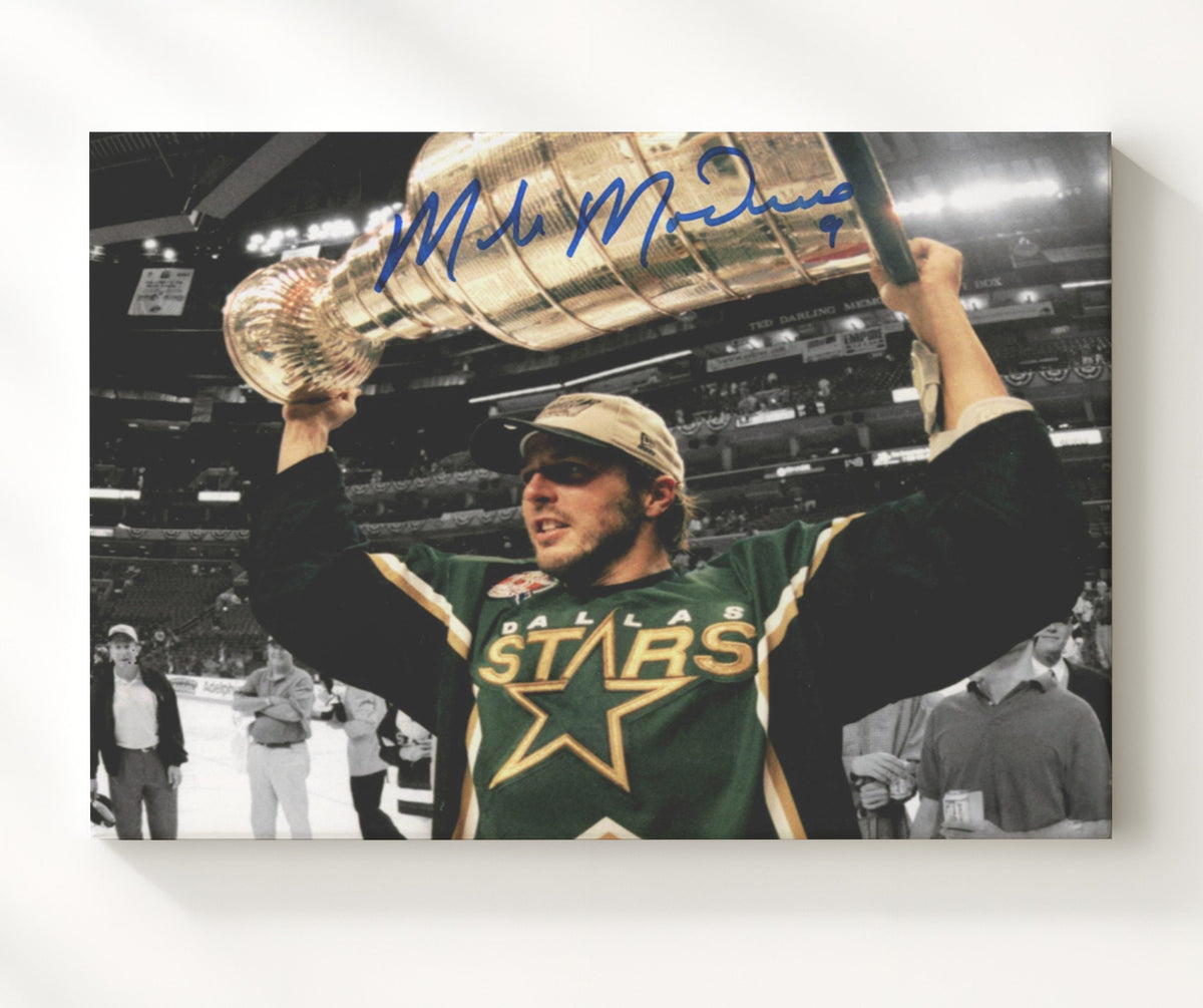 Mike Modano - Dallas Hockey Stanley Cup Celebration Hockey Wall Art - hockey wall art print