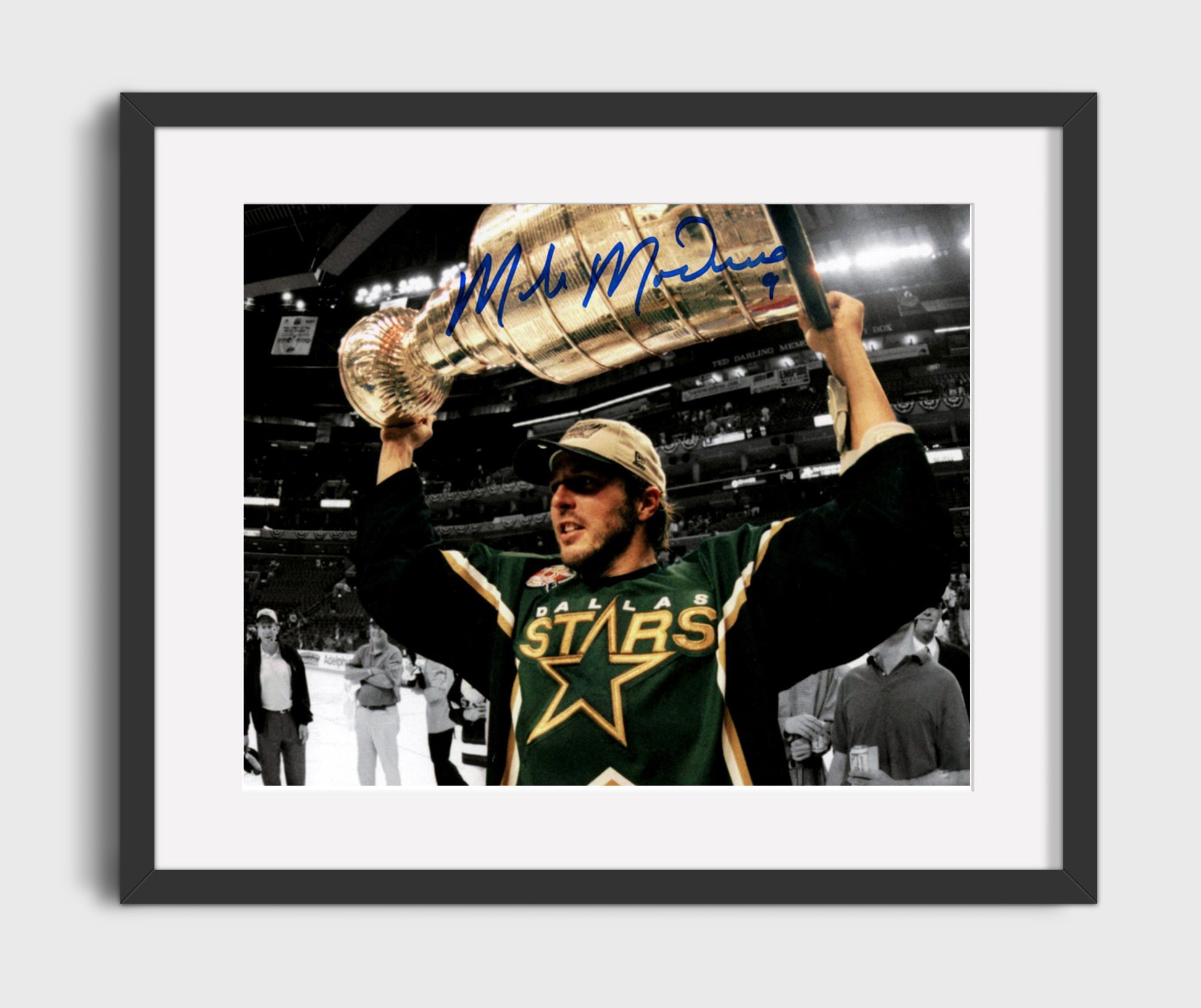 Mike Modano - Dallas Hockey Stanley Cup Celebration Hockey Wall Art - hockey wall art print