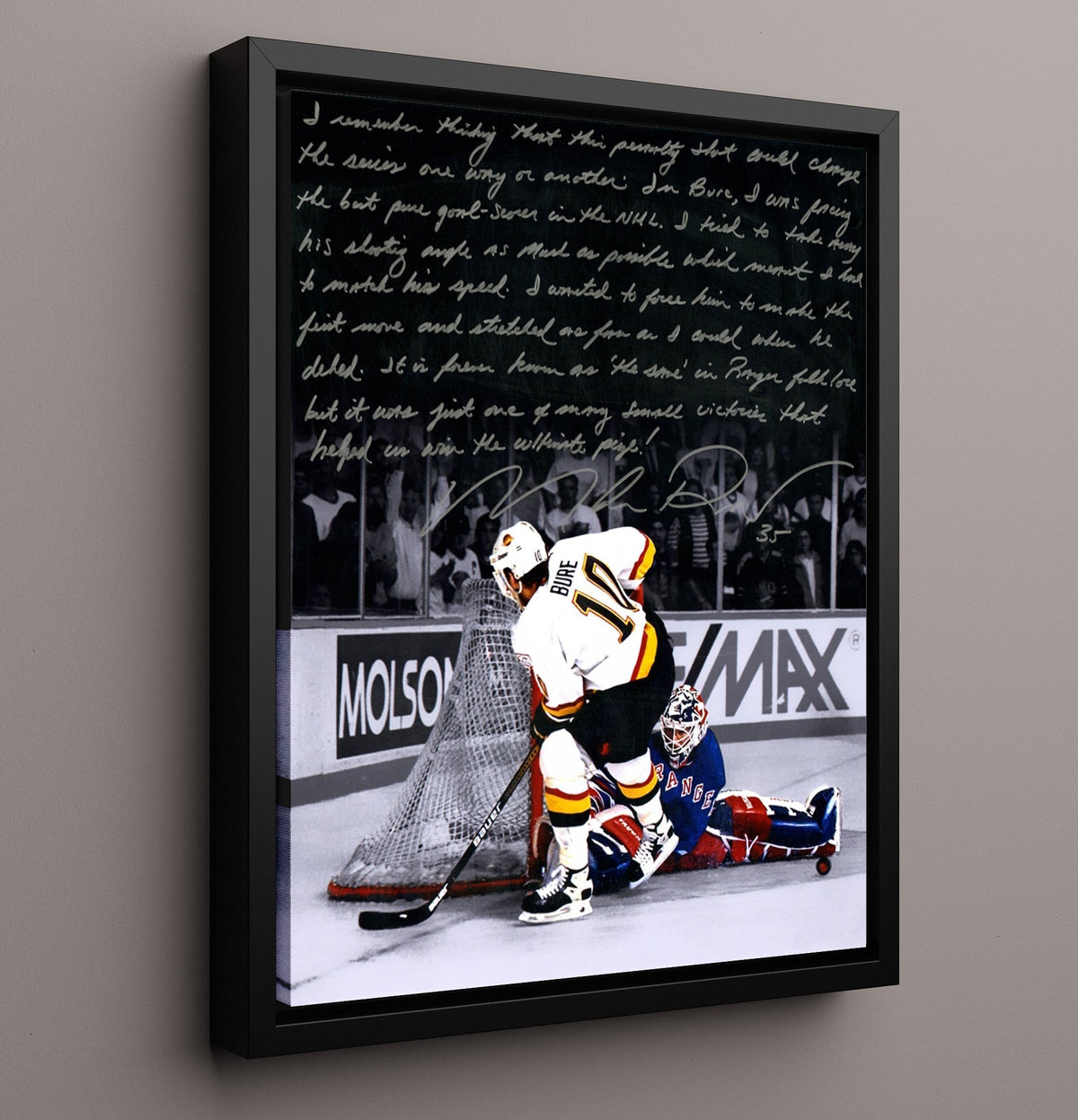 Mike Richter - New York Hockey 1994 Stanley Cup First Move Save Hockey Wall Art - hockey wall art print