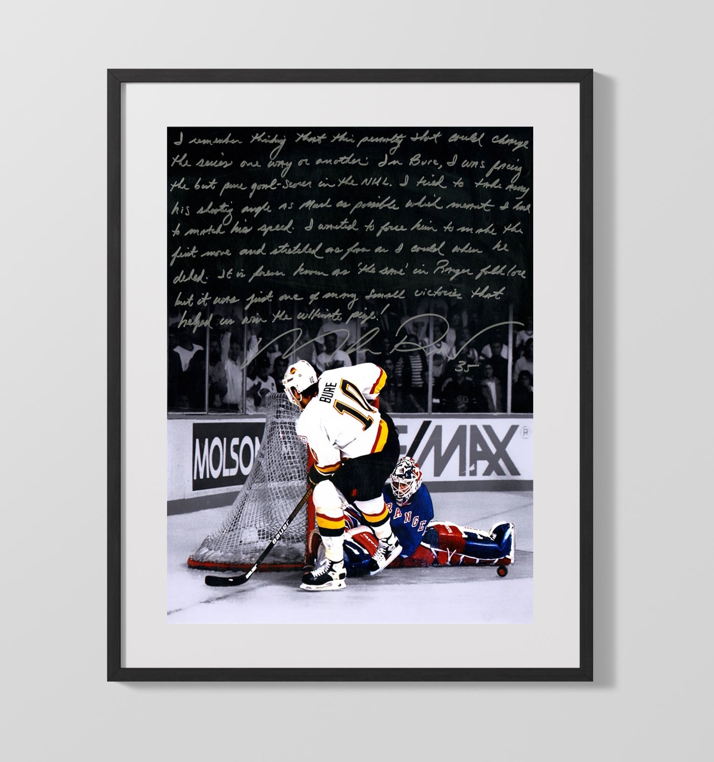 Mike Richter - New York Hockey 1994 Stanley Cup First Move Save Hockey Wall Art - hockey wall art print