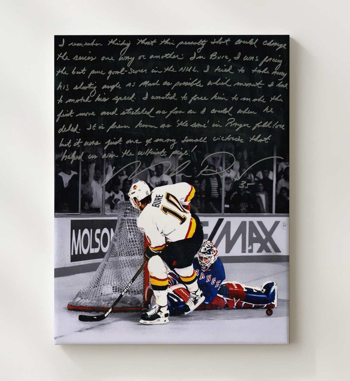 Mike Richter - New York Hockey 1994 Stanley Cup First Move Save Hockey Wall Art - hockey wall art print