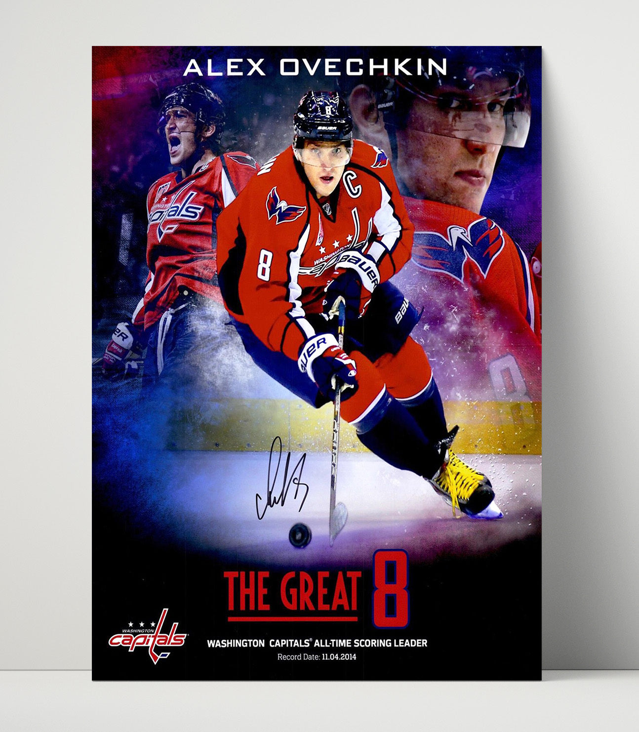Ovechkin - Washington Hockey All Time Scoring Leader 2014 Hockey Wall Art - hockey wall art print