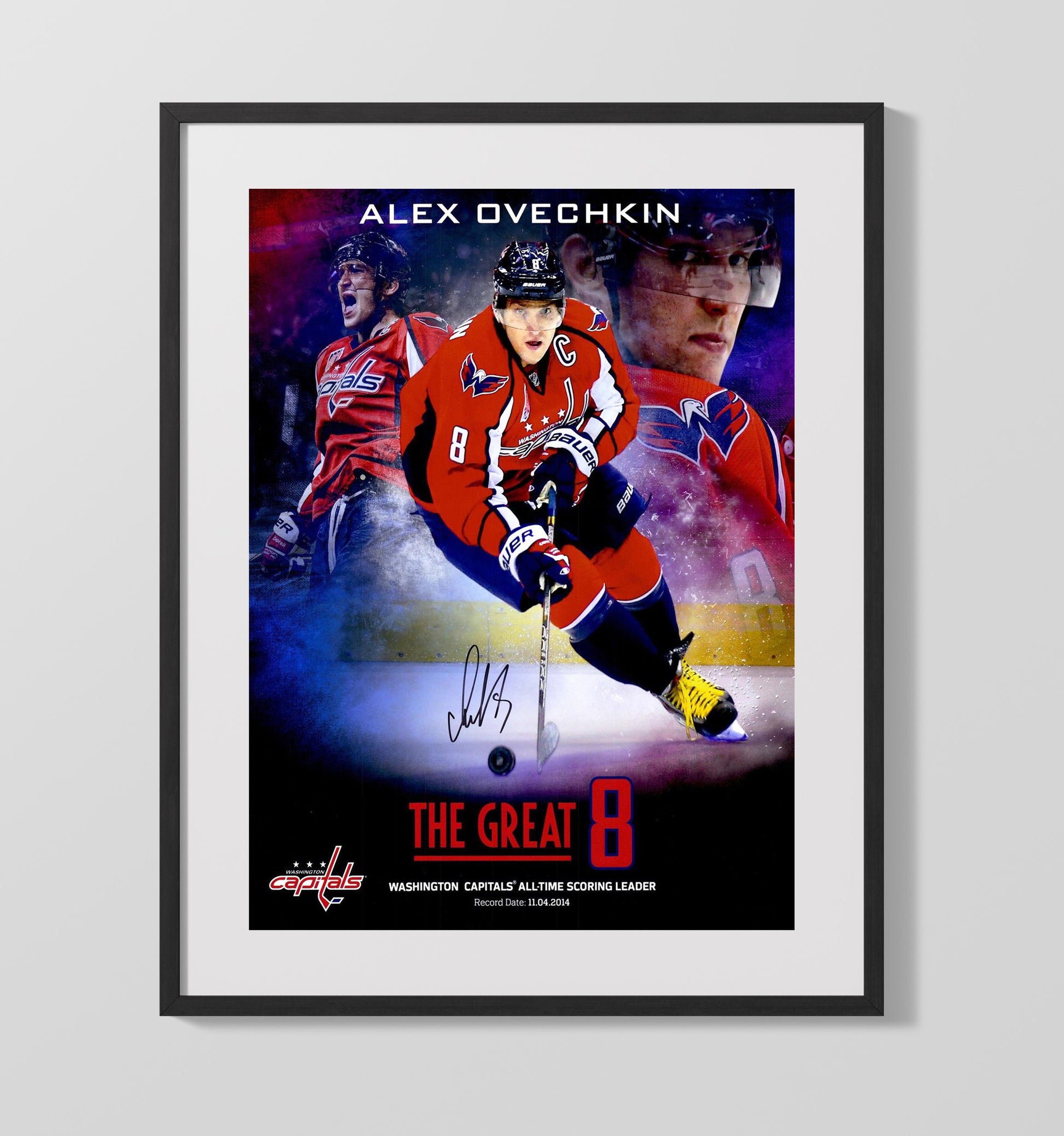 Ovechkin - Washington Hockey All Time Scoring Leader 2014 Hockey Wall Art - hockey wall art print