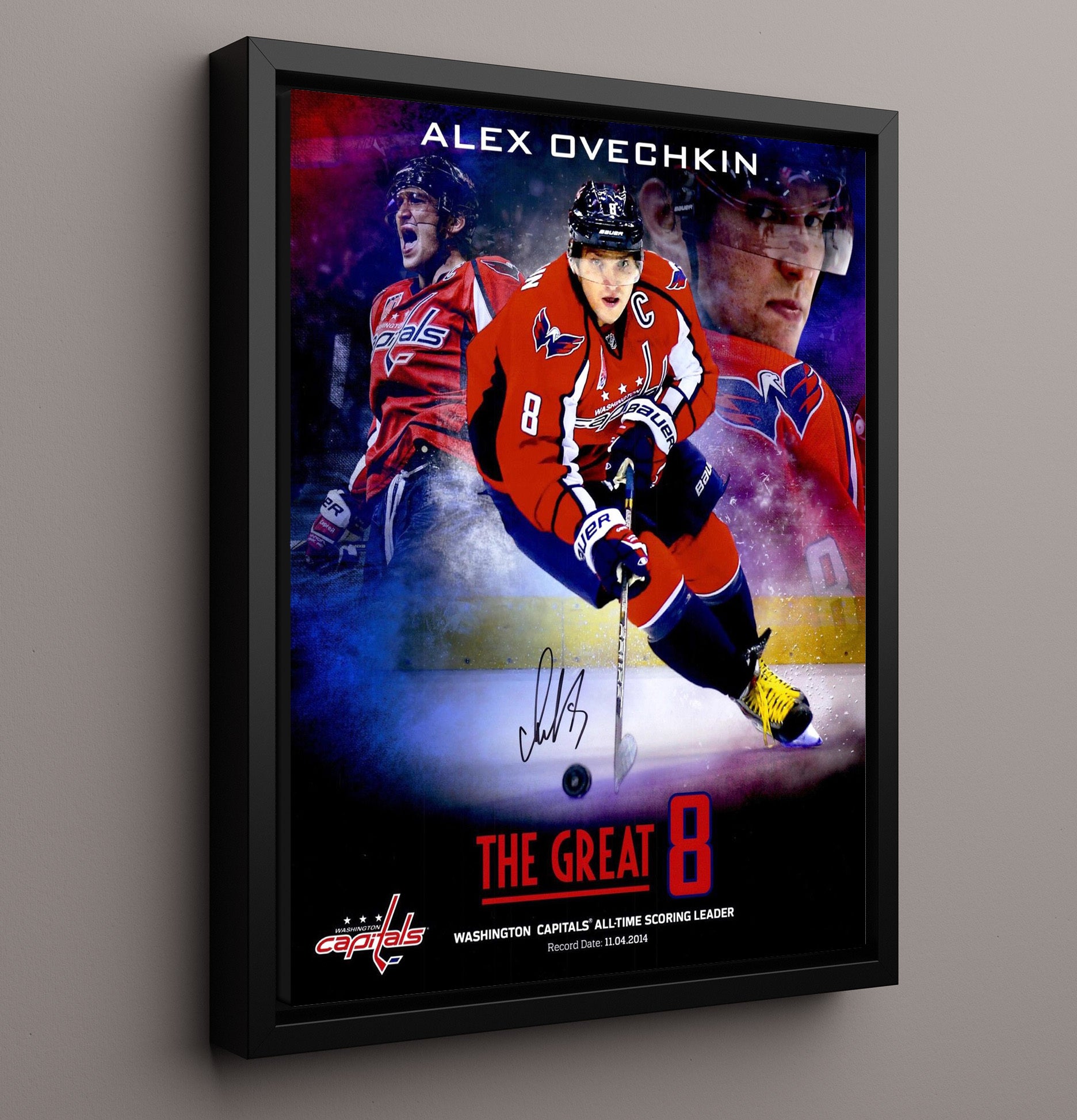 Ovechkin - Washington Hockey All Time Scoring Leader 2014 Hockey Wall Art - hockey wall art print