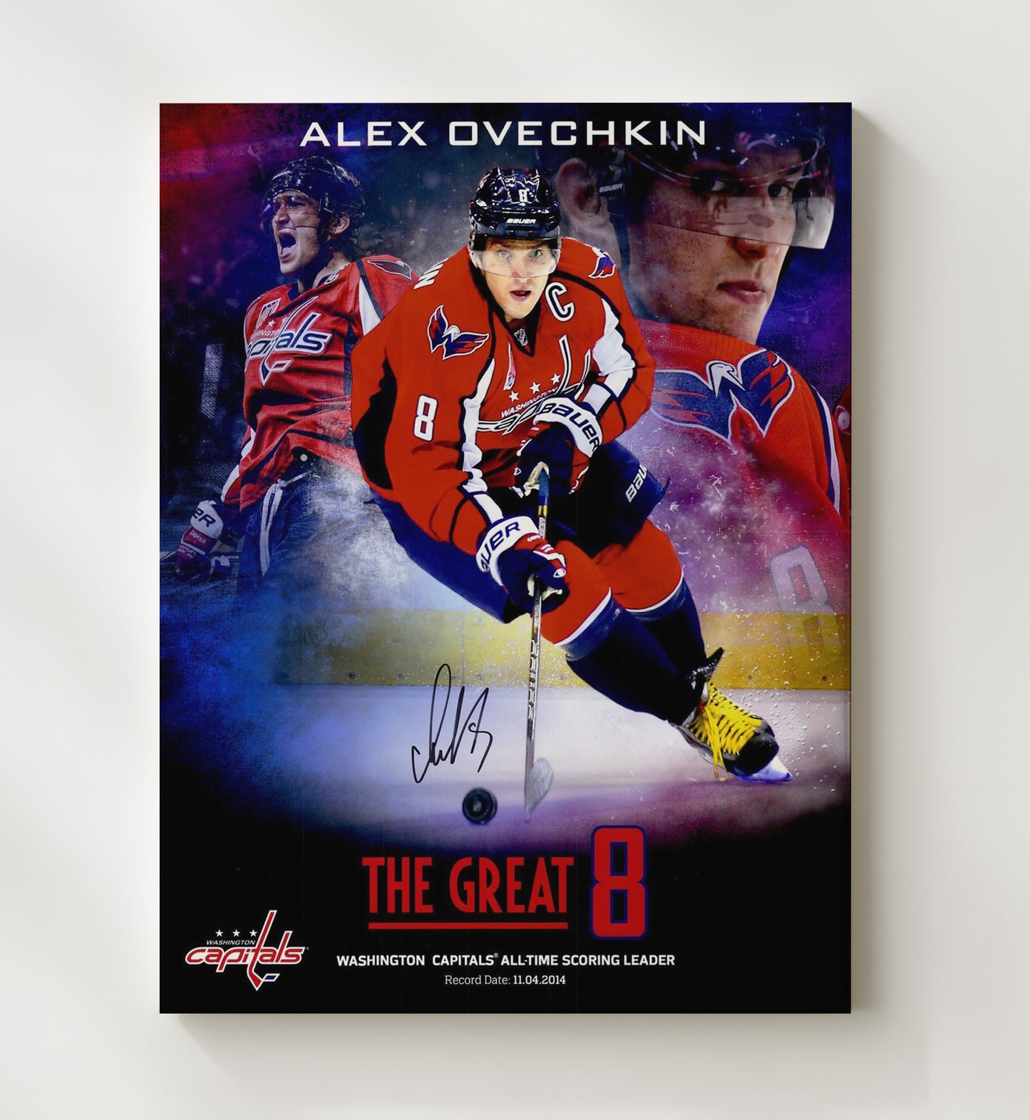 Ovechkin - Washington Hockey All Time Scoring Leader 2014 Hockey Wall Art - hockey wall art print
