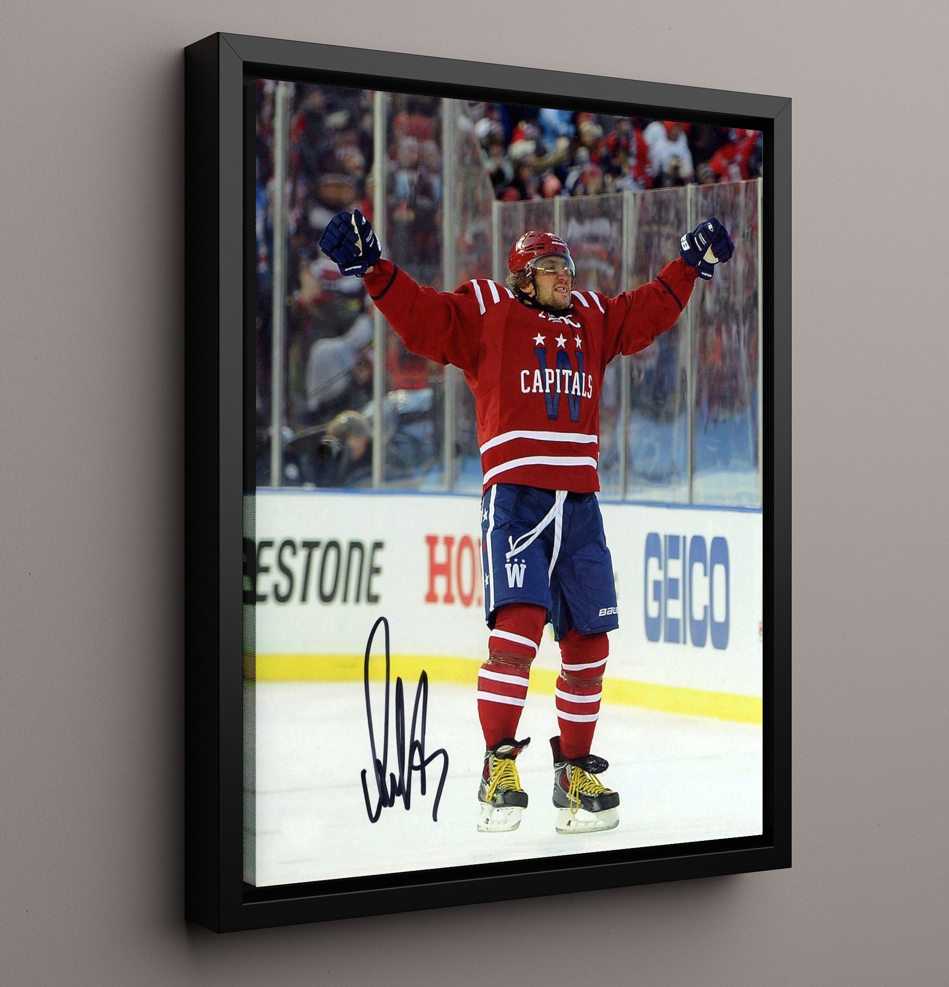 Ovechkin - Washington Hockey Goal Celebration Spotlight Hockey Wall Art - hockey wall art print