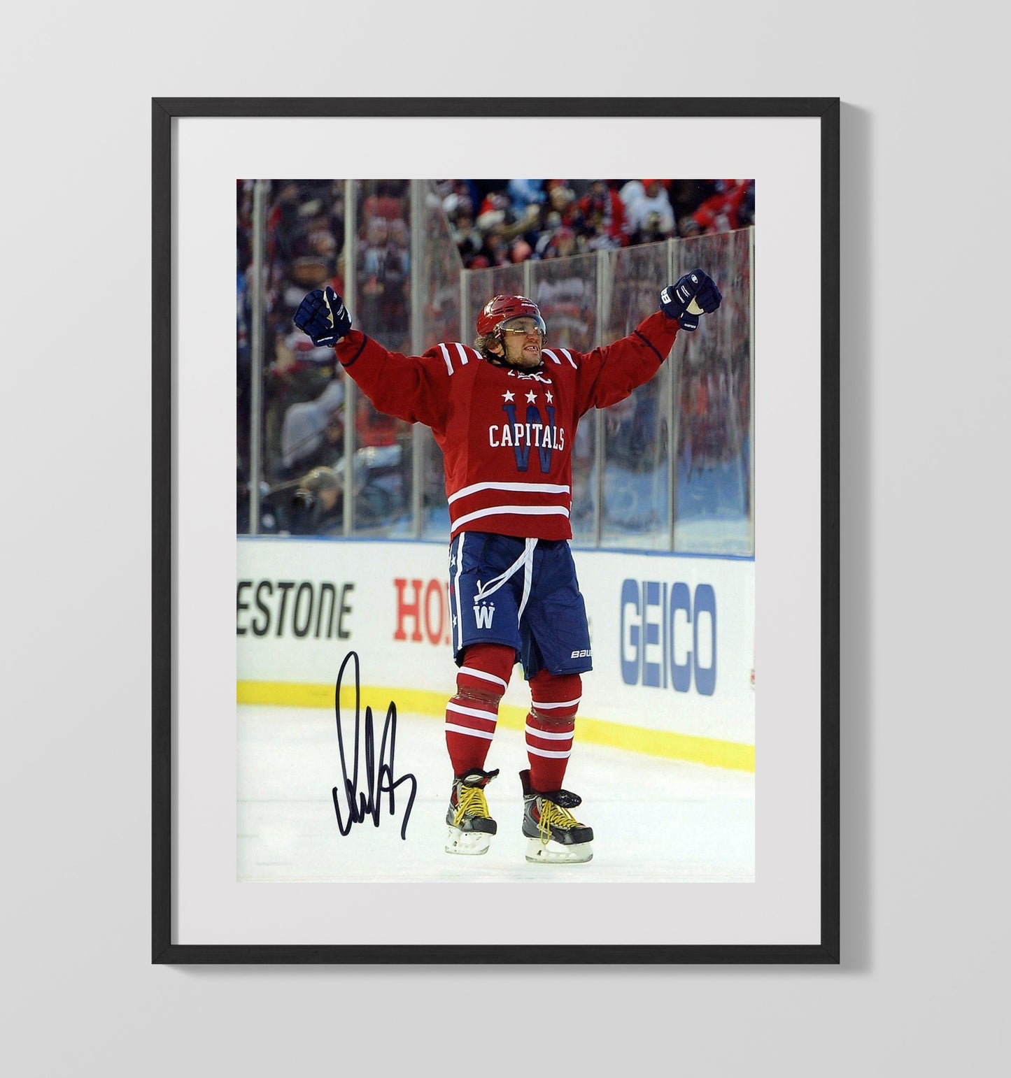 Ovechkin - Washington Hockey Goal Celebration Spotlight Hockey Wall Art - hockey wall art print