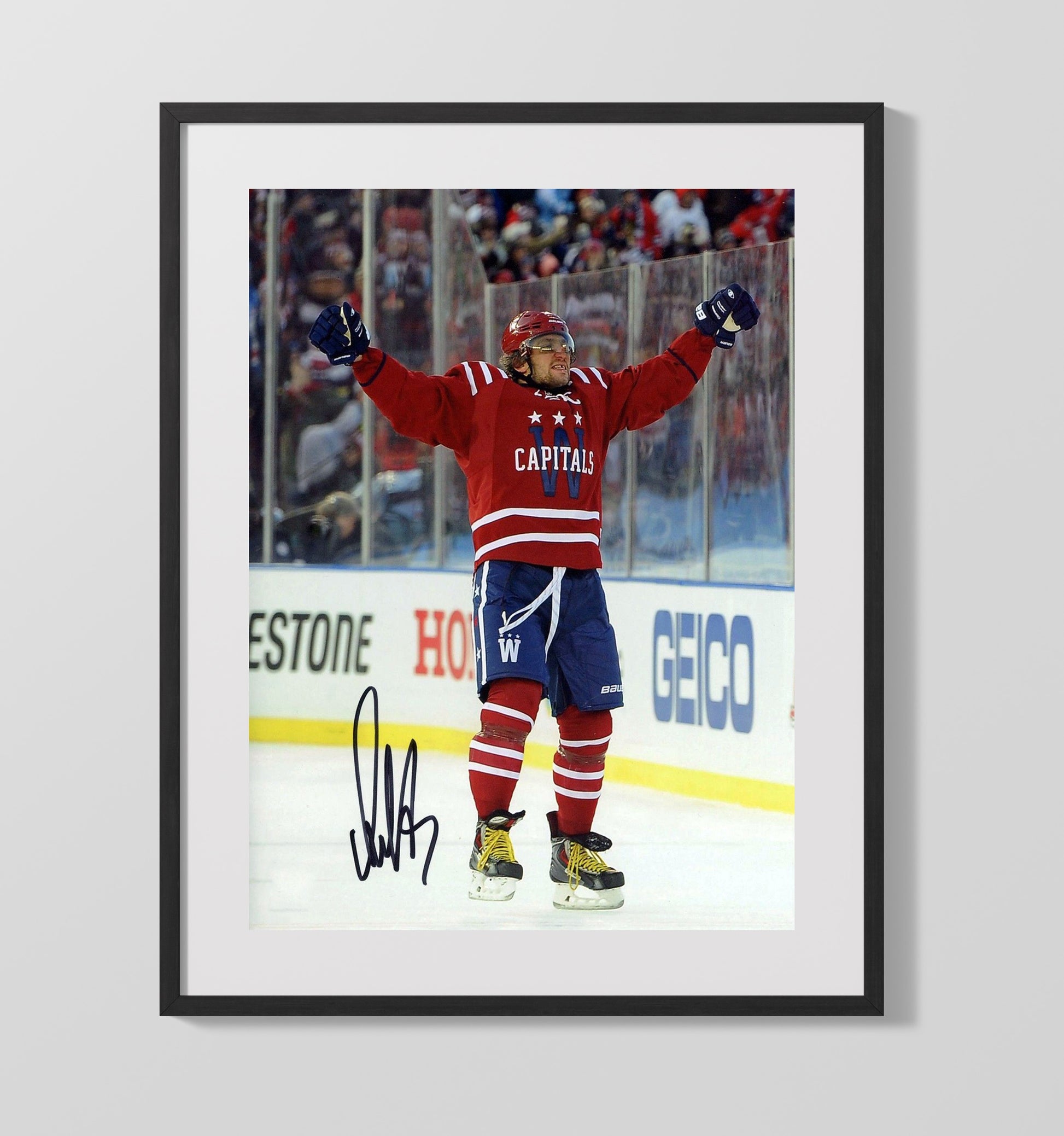 Ovechkin - Washington Hockey Goal Celebration Spotlight Hockey Wall Art - hockey wall art print