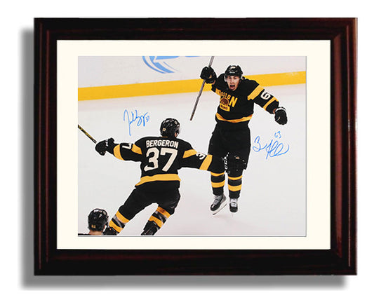 Patrice Bergeron and Brad Marchand - Boston Hockey Goal Celebration Hockey Wall Art - hockey wall art print