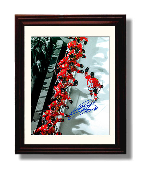 Patrick Kane - Chicago Hockey Showtime Bench Salute Hockey Wall Art - hockey wall art print