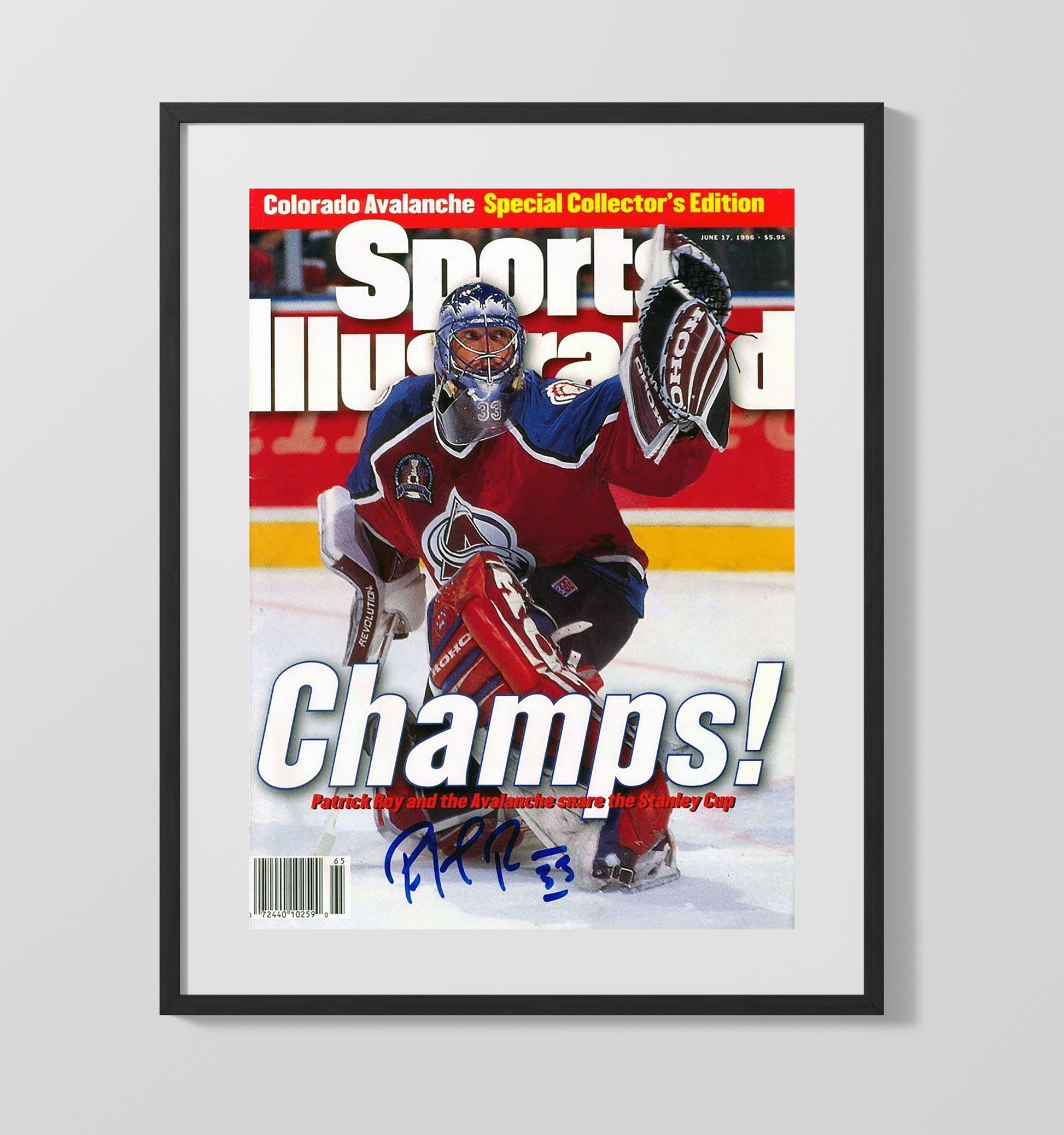 Patrick Roy - Colorado Hockey 1996 Si Stanley Cup Champions Cover Hockey Wall Art - hockey wall art print
