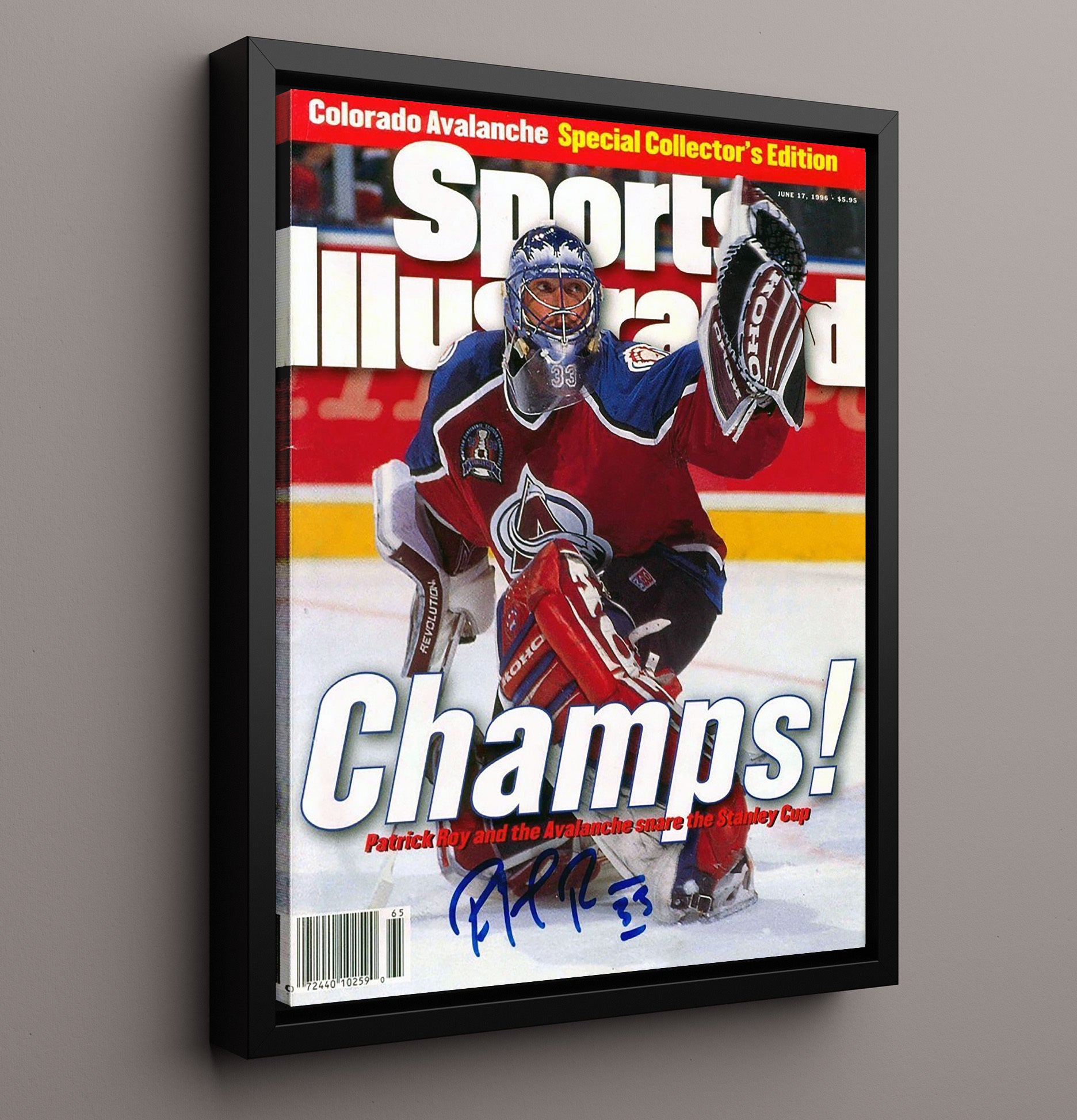 Patrick Roy - Colorado Hockey 1996 Si Stanley Cup Champions Cover Hockey Wall Art - hockey wall art print