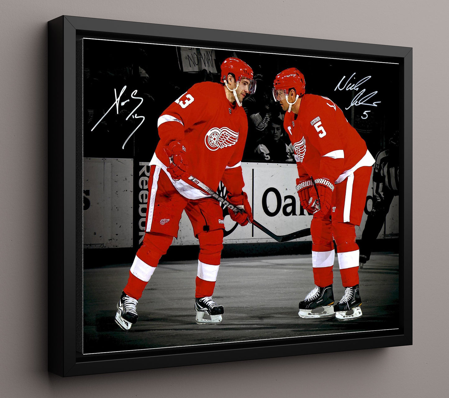 Pavel Datsyuk and Nicklas Lidstrom - Detroit Hockey Teammates Faceoff Hockey Wall Art - hockey wall art print