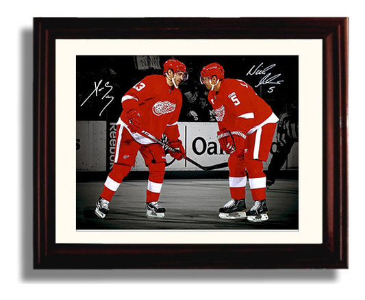 Pavel Datsyuk and Nicklas Lidstrom - Detroit Hockey Teammates Faceoff Hockey Wall Art - hockey wall art print