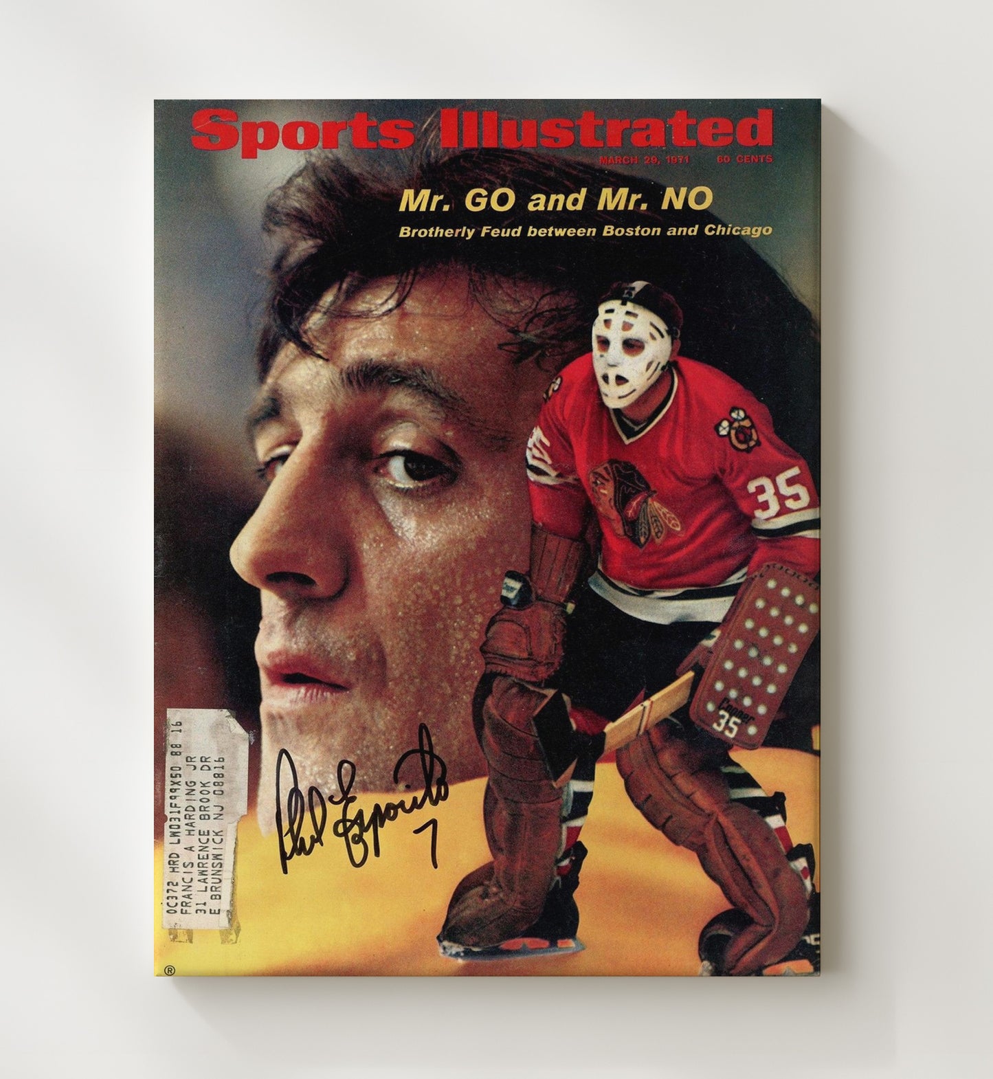 Phil Esposito - Boston Hockey Portrait 1971 Si Cover Hockey Wall Art - hockey wall art print