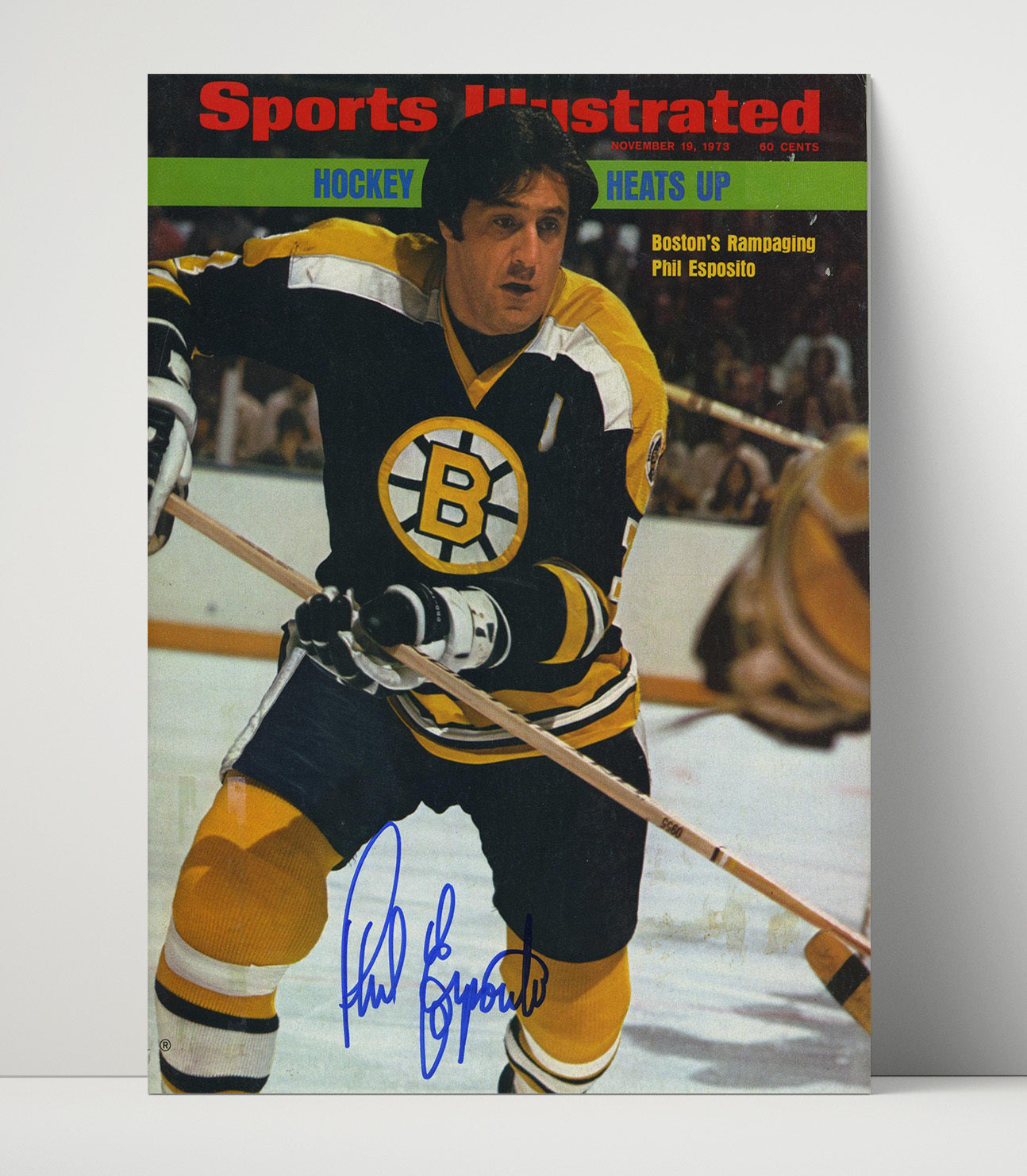Phil Esposito - Boston Hockey Skating Action 1973 Si Cover Hockey Wall Art - hockey wall art print
